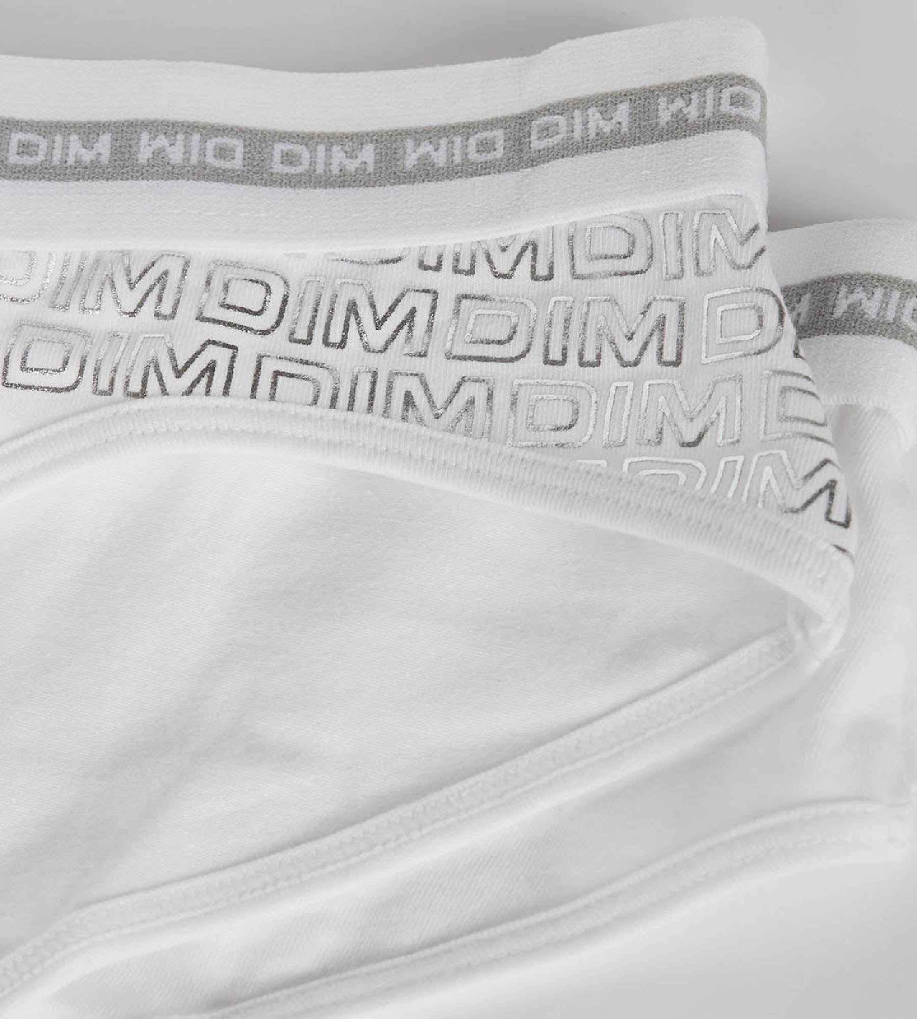 DIM Short de niña de algodón elástico blanco con estampados plateados Dim Sport