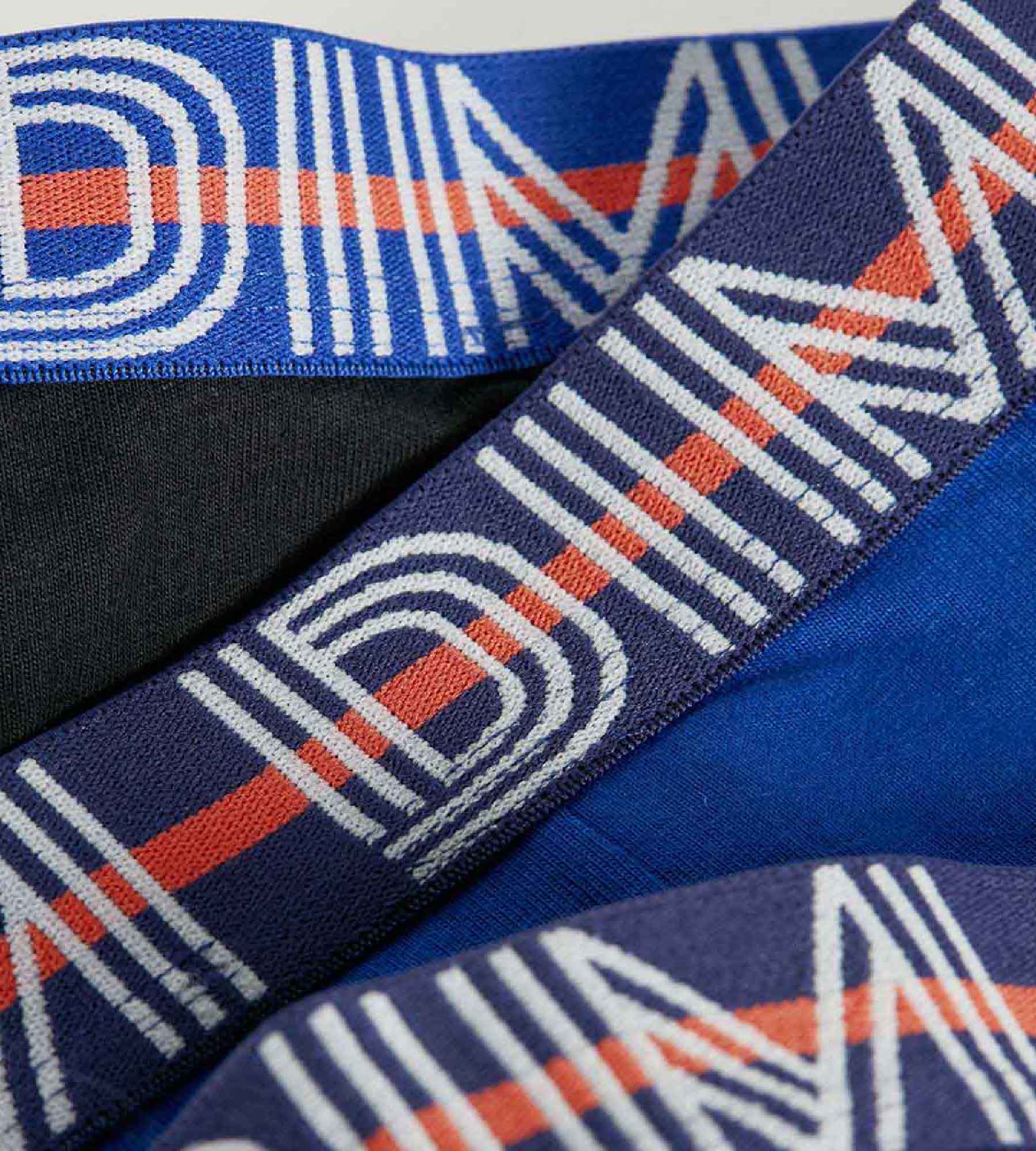 DIM Juego de 3 bóxer para niño de algodón stretch con cintura a contraste Azul Ecodim