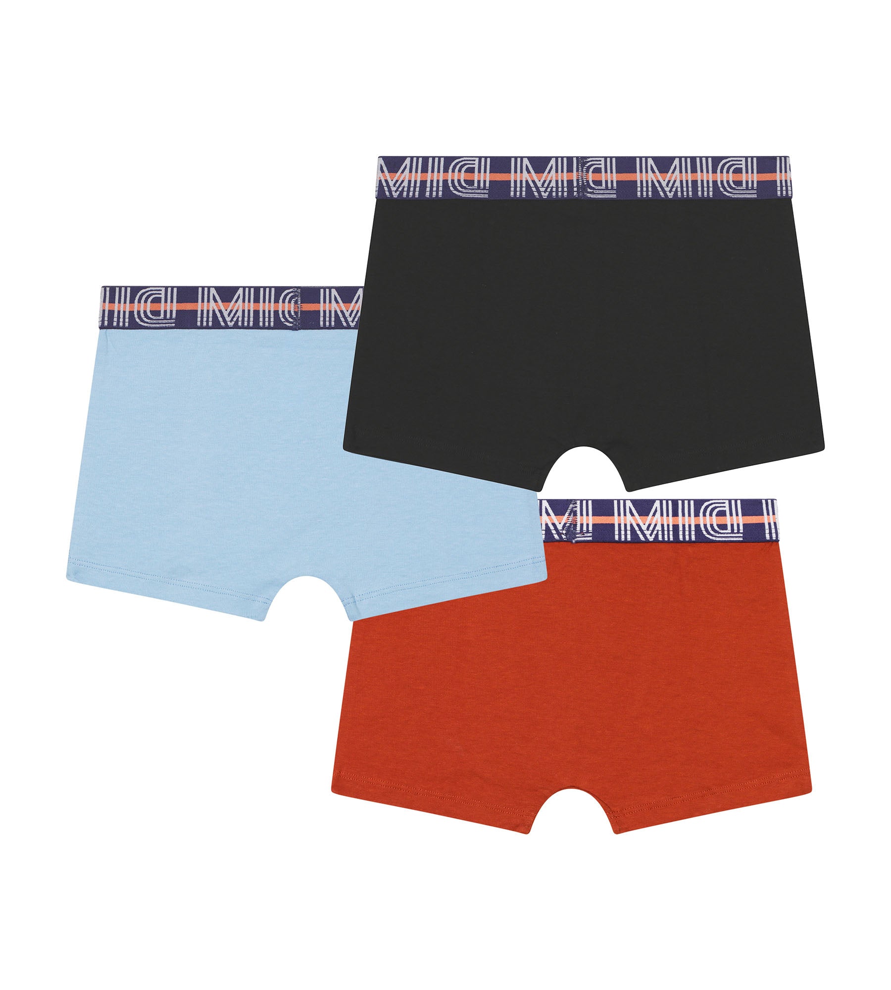 DIM Pack de 3 calzoncillos bóxer azul rojo de niño con cintura de algodón elástico Dim Graphic