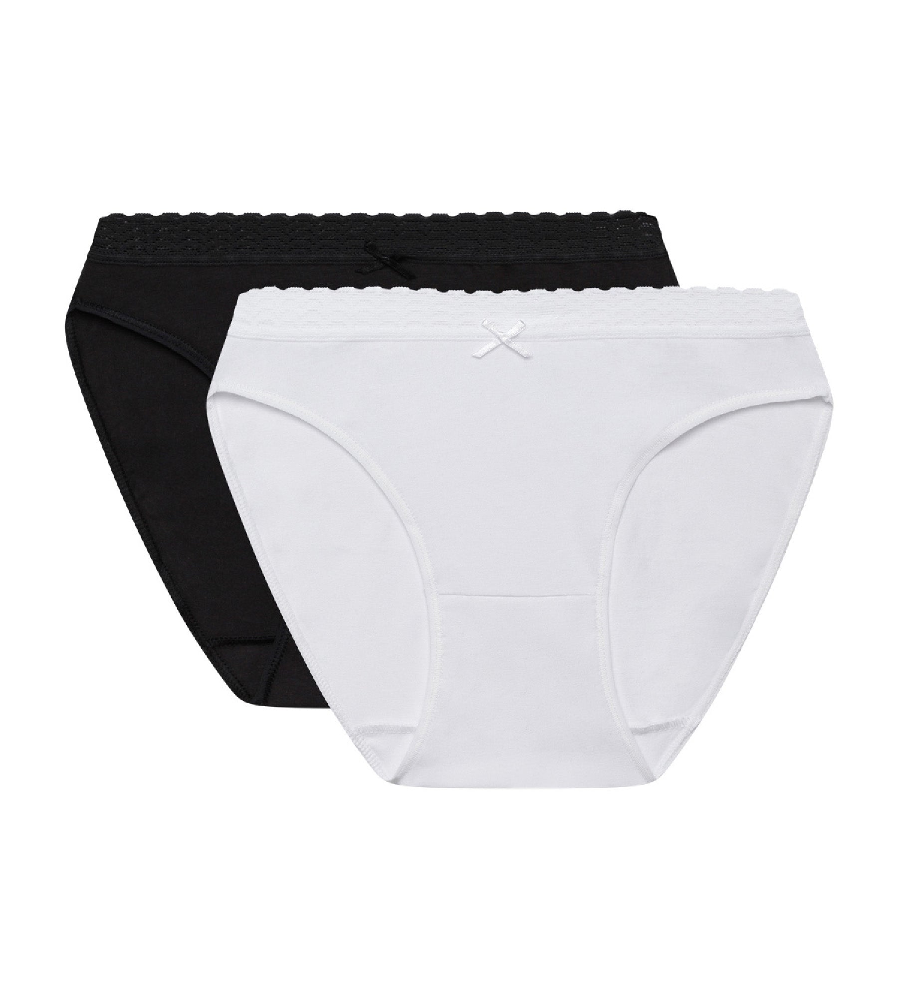 DIM Pack de 2 bragas de mujer blancas y negras DIM Fashion