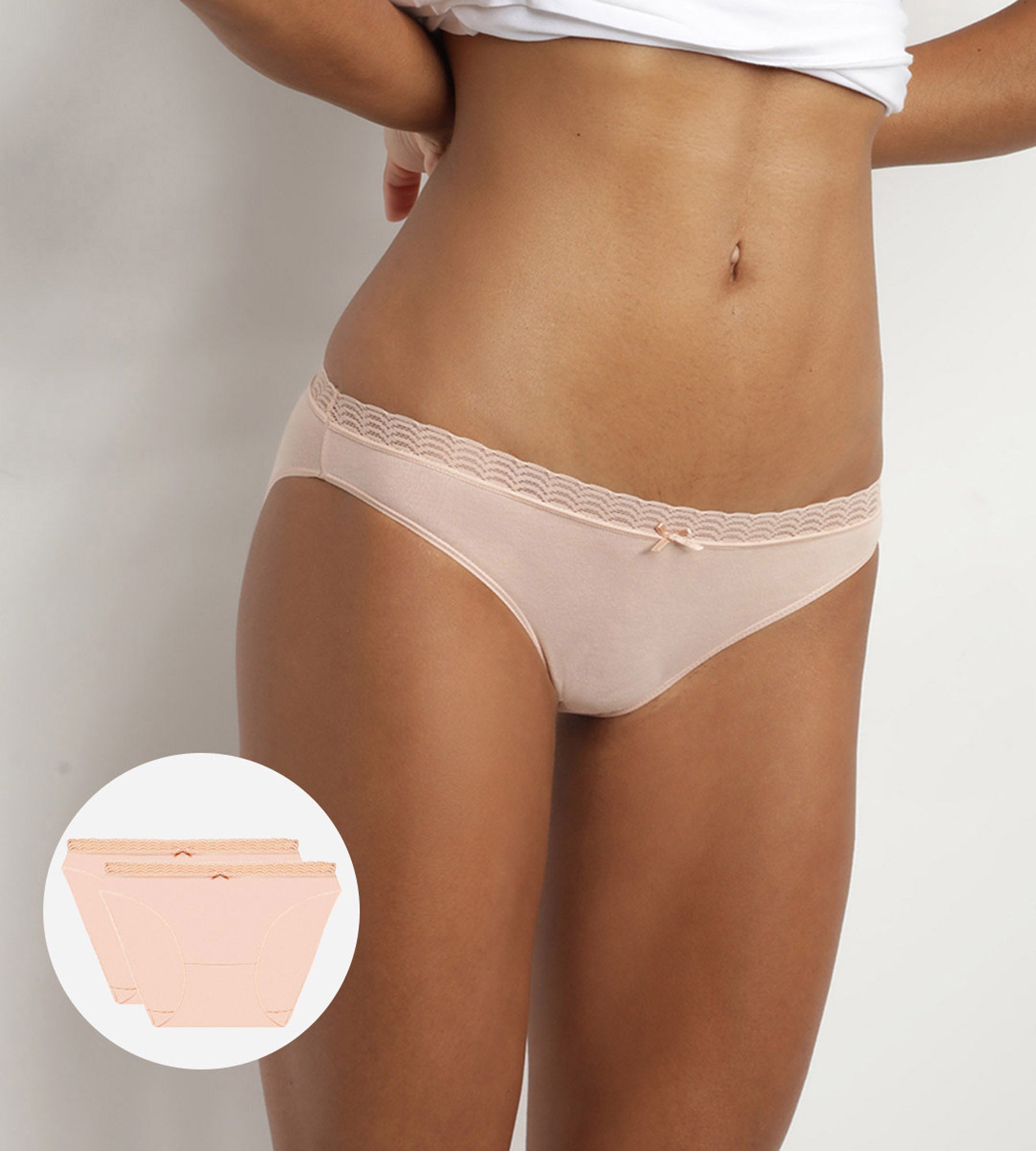 DIM Pack de 2 bragas rosa para mujer DIM Fashion