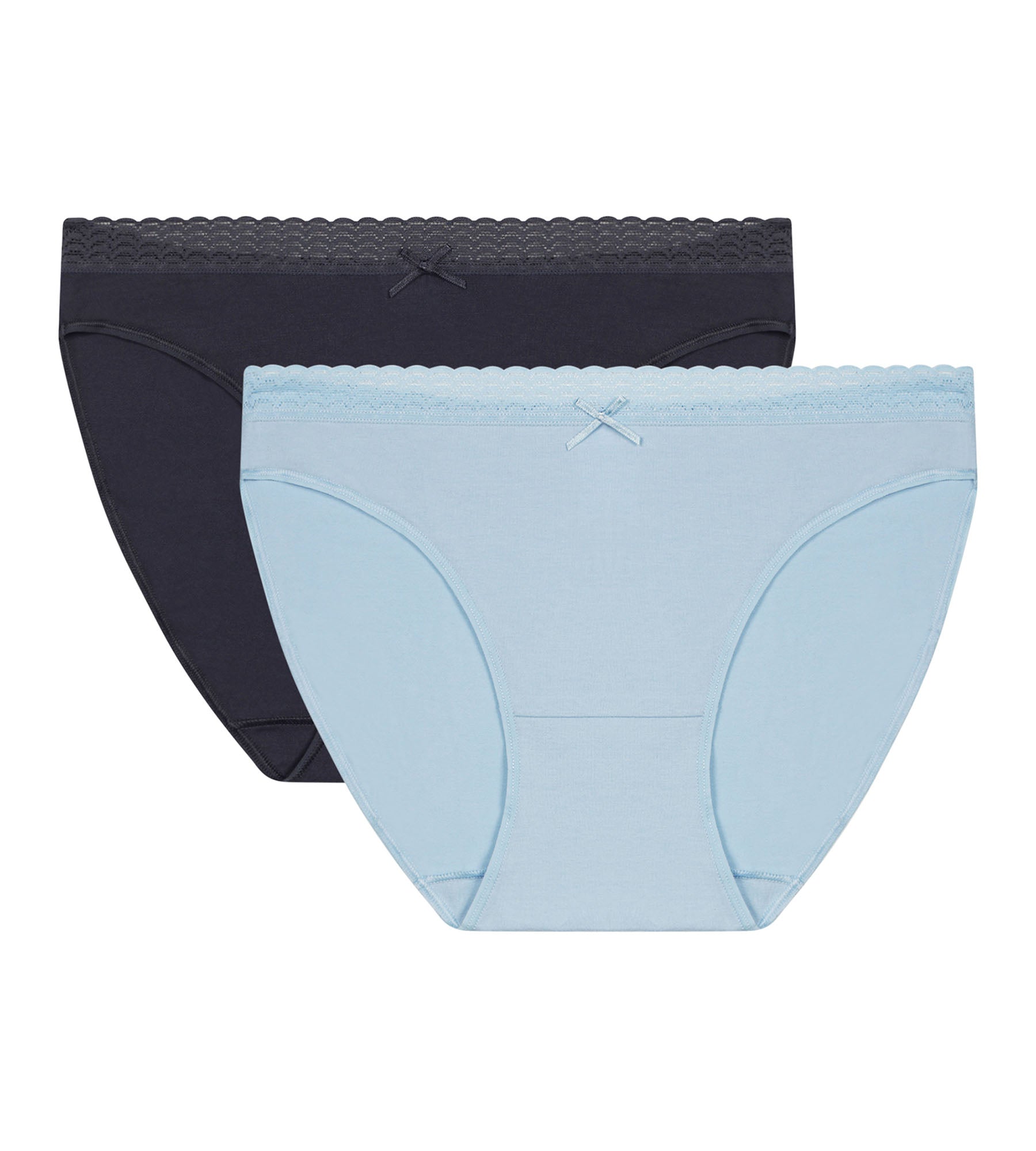 DIM Pack de 2 bragas de mujer de algodón elástico Gris Azul Dim fashion