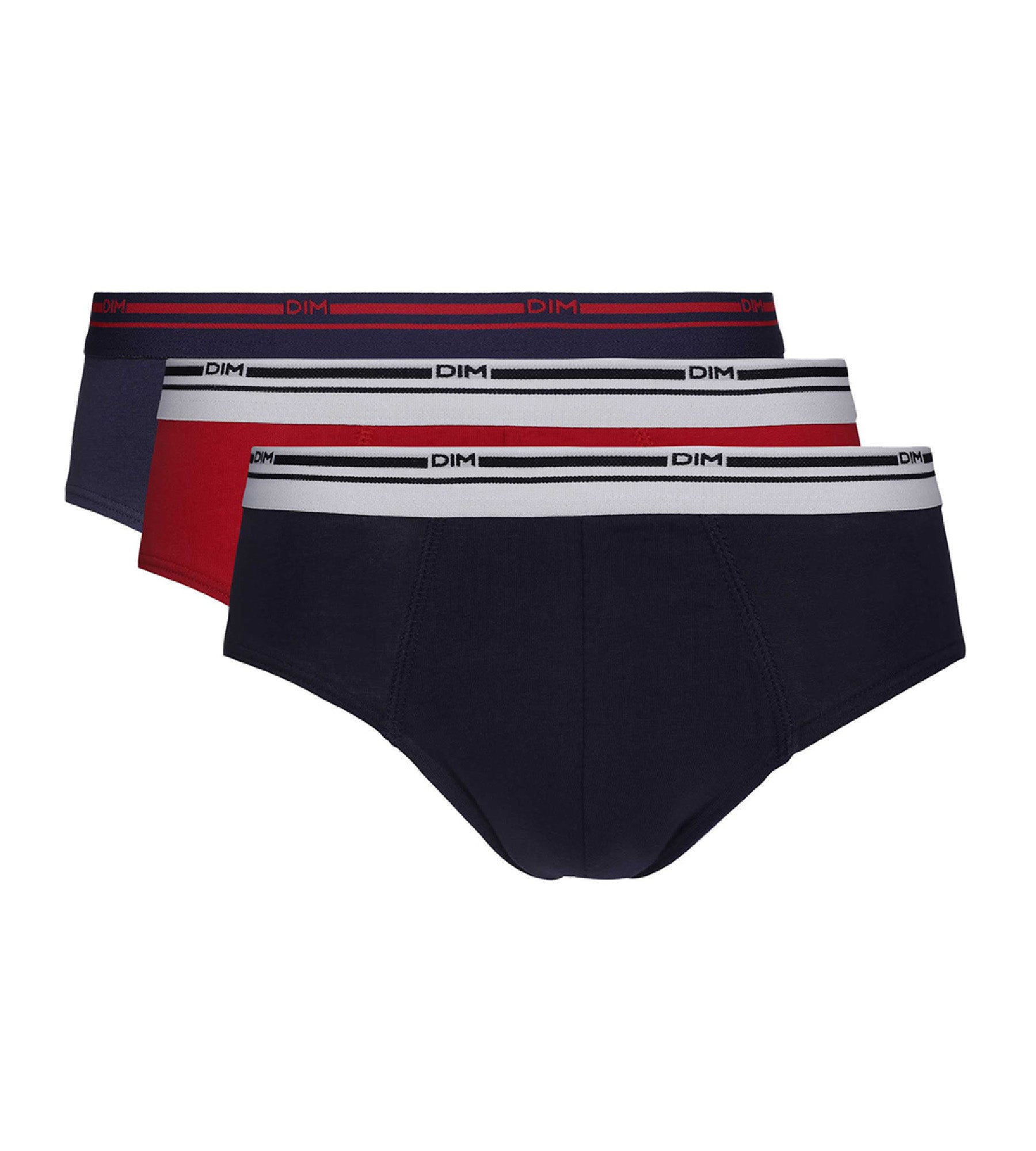 DIM Pack de 3 calzoncillos rojos y azules para hombre Classic Colors