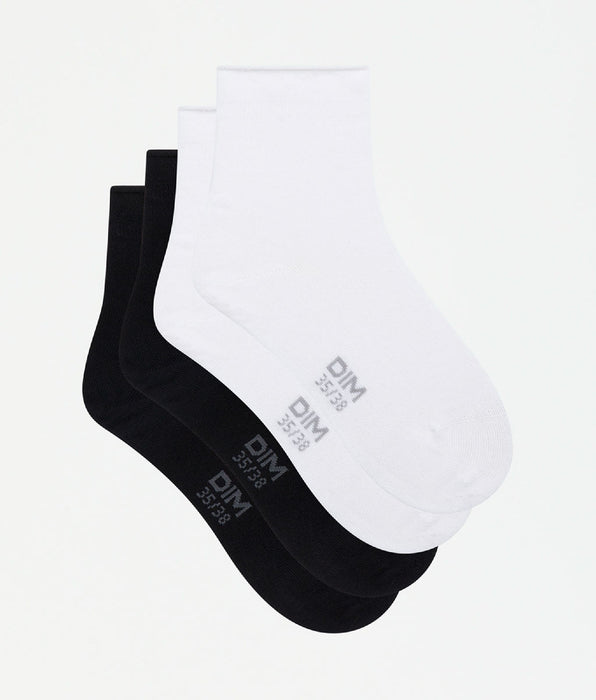 DIM Pack de 2 pares de calcetines modal mujer negros y blancos Dim Modal