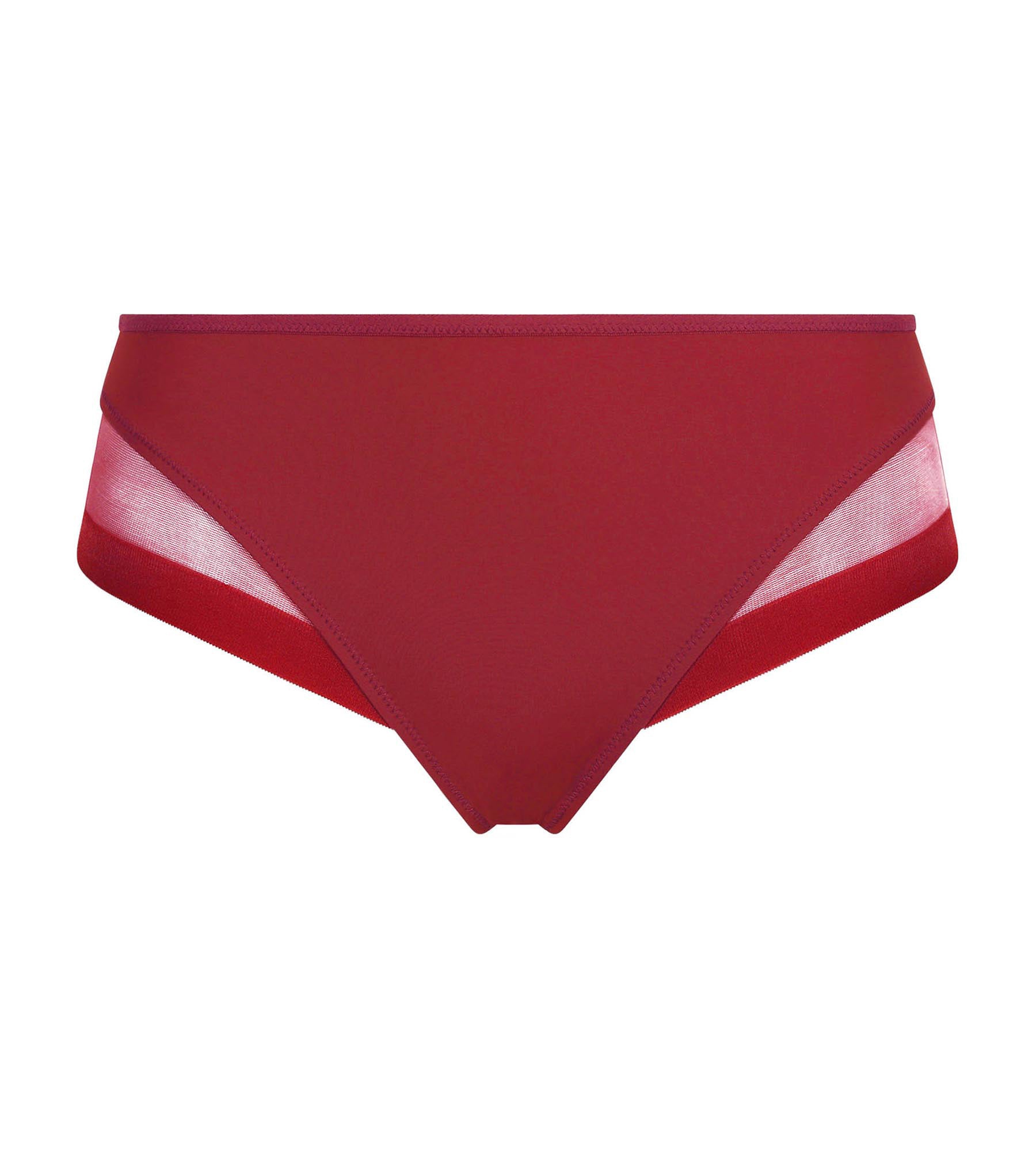 DIM Braguita de microfibra y tul rojo amapola Dim Generous