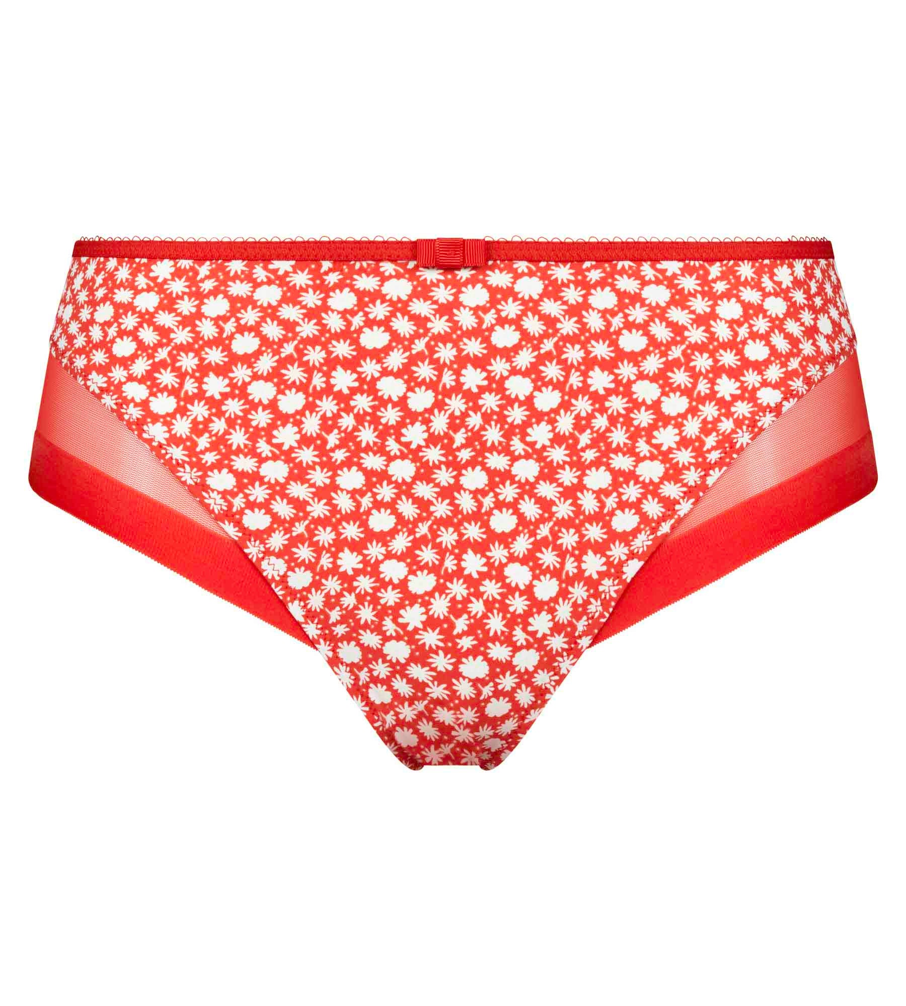 DIM Braga de microfibra y tul Roja con flores Generous