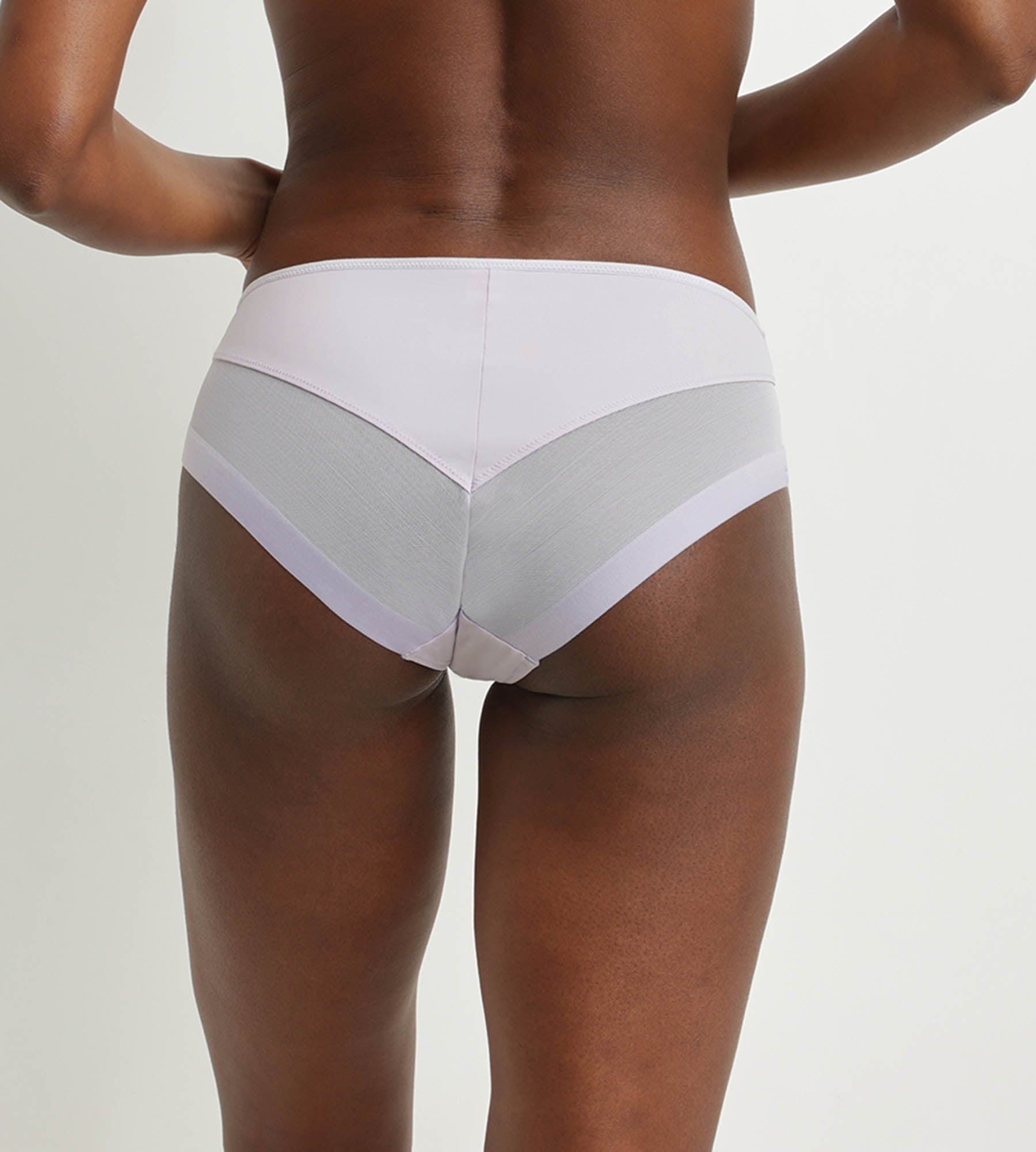 DIM Braguita de mujer de microfibra y tul violeta grisáceo Dim Generous