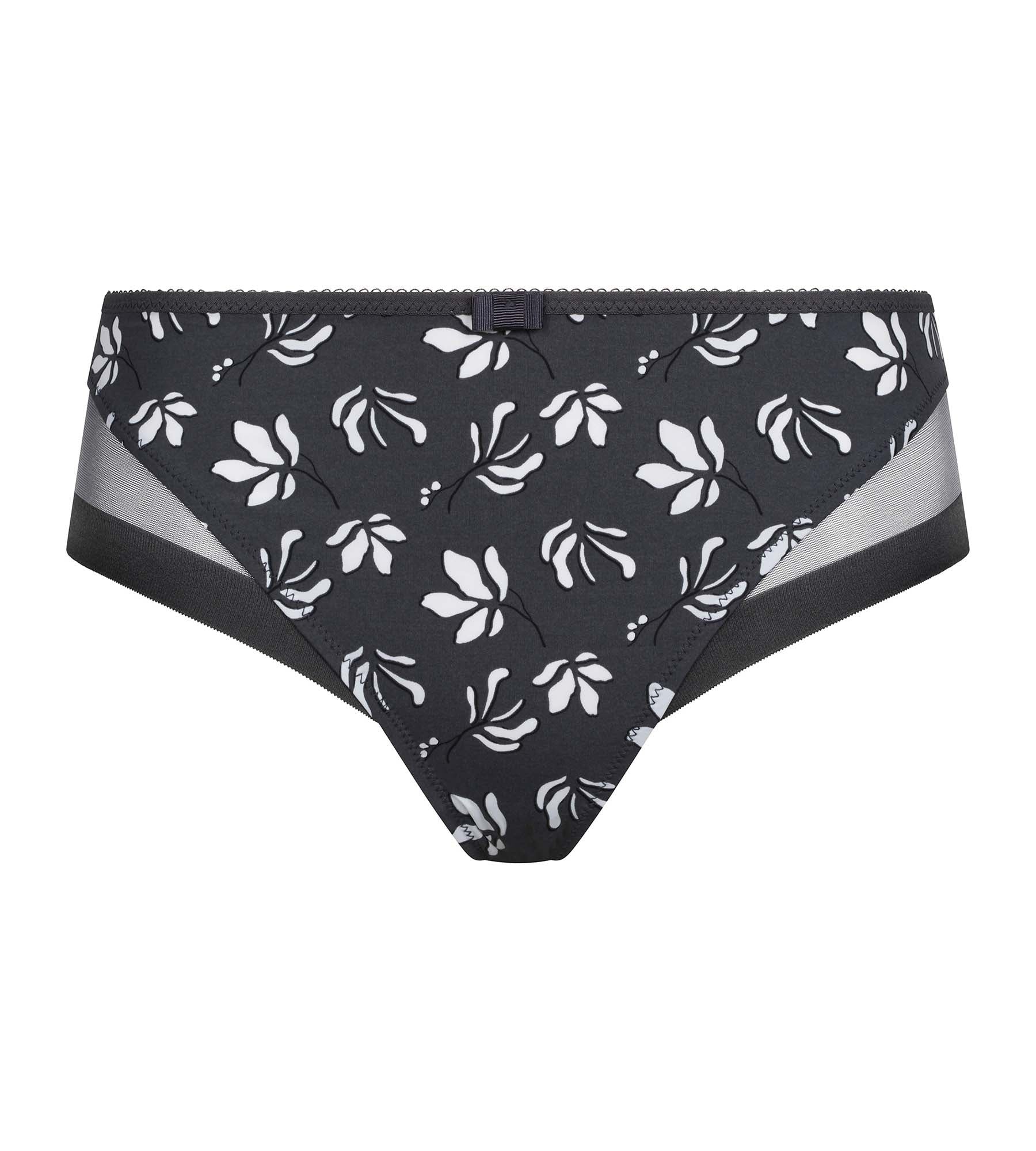 DIM Braga de mujer de microfibra y tul floral gris Generous Essentiel