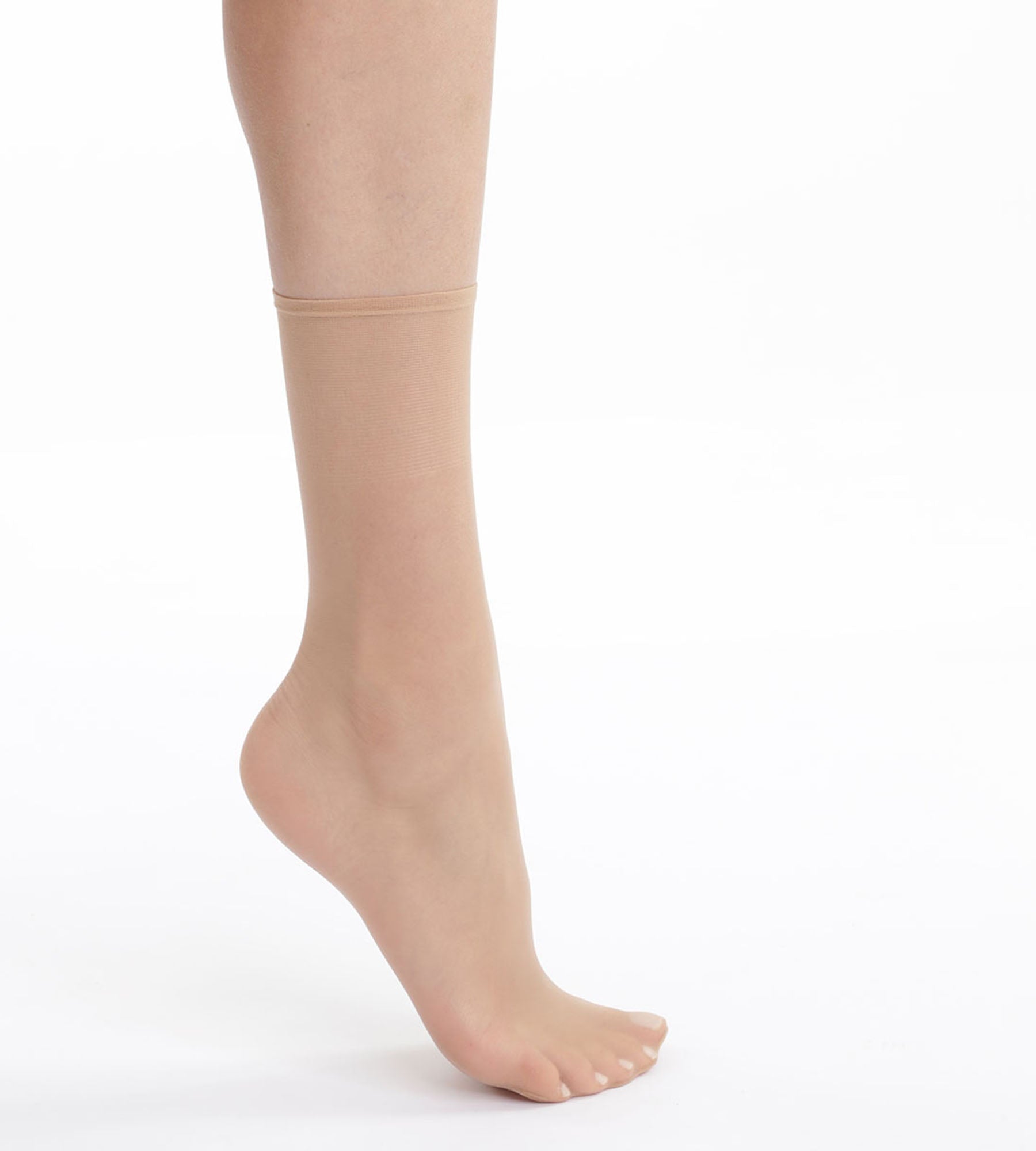 DIM Pack de 2 pares de calcetines tobilleros para mujer Transparente Marfil Dim Sublim Gasa