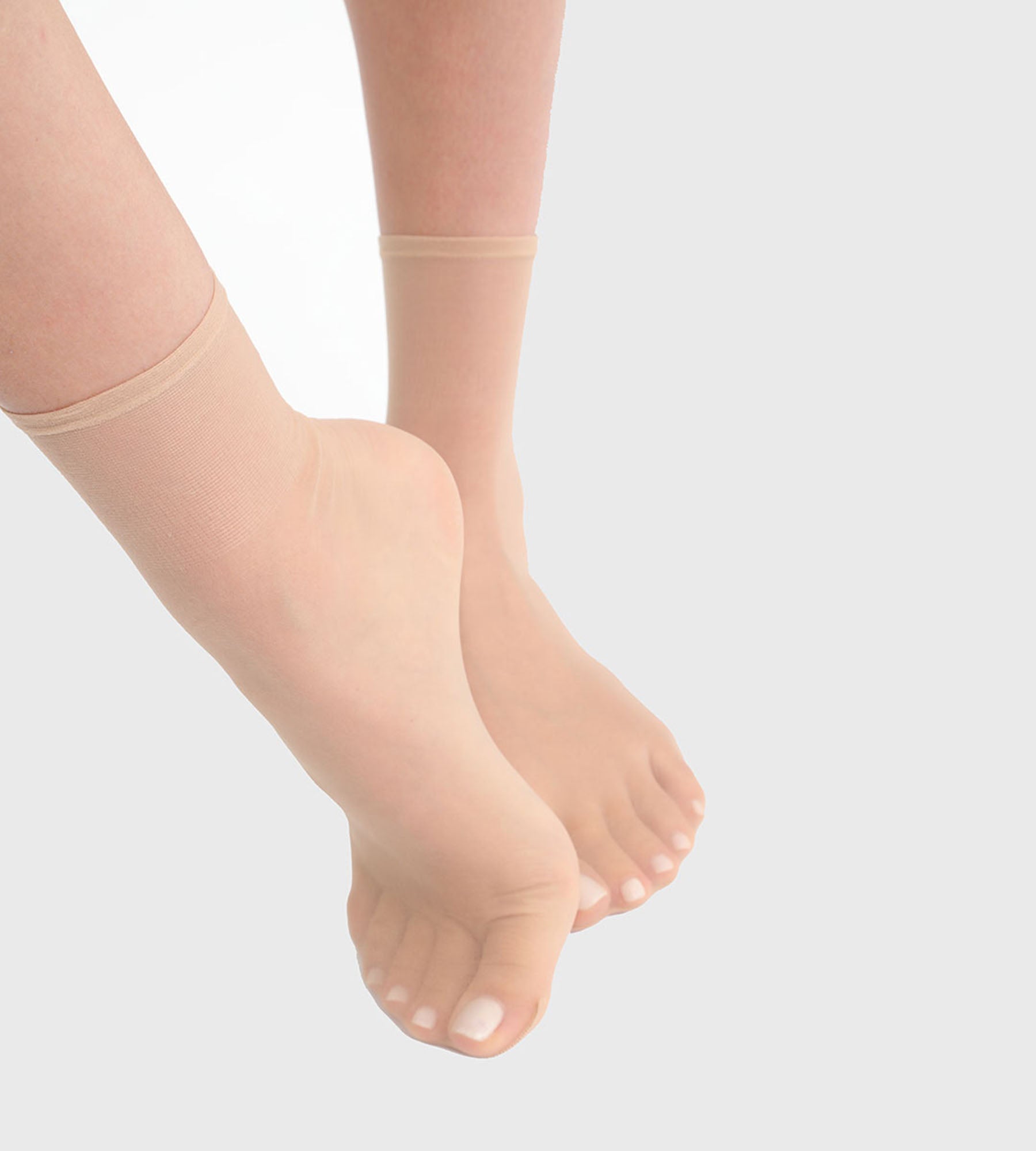 DIM Pack de 2 pares de calcetines tobilleros para mujer Transparente Marfil Dim Sublim Gasa