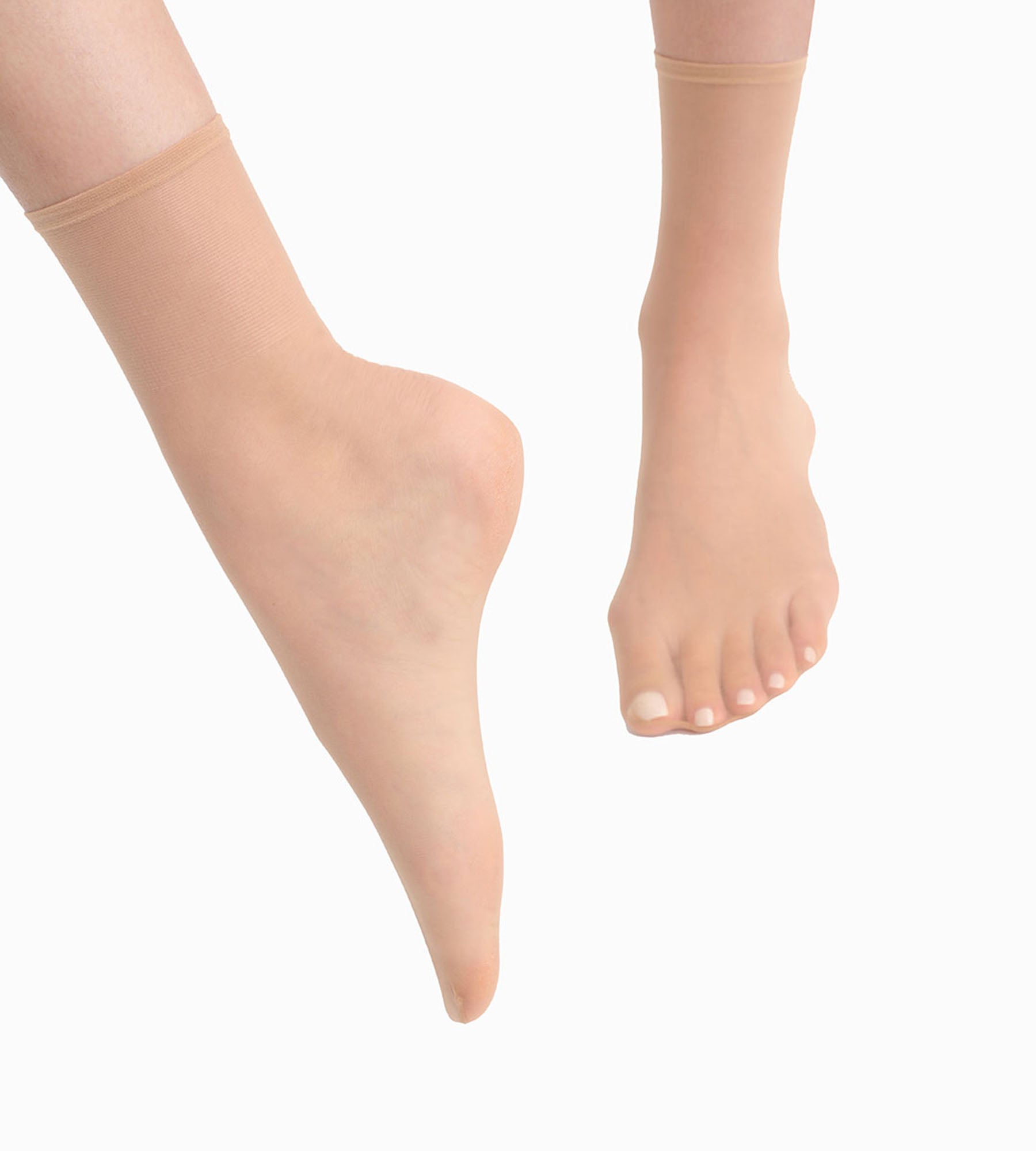 DIM Pack de 2 pares de calcetines tobilleros para mujer Transparente Arena Sublim Gasa Brillante