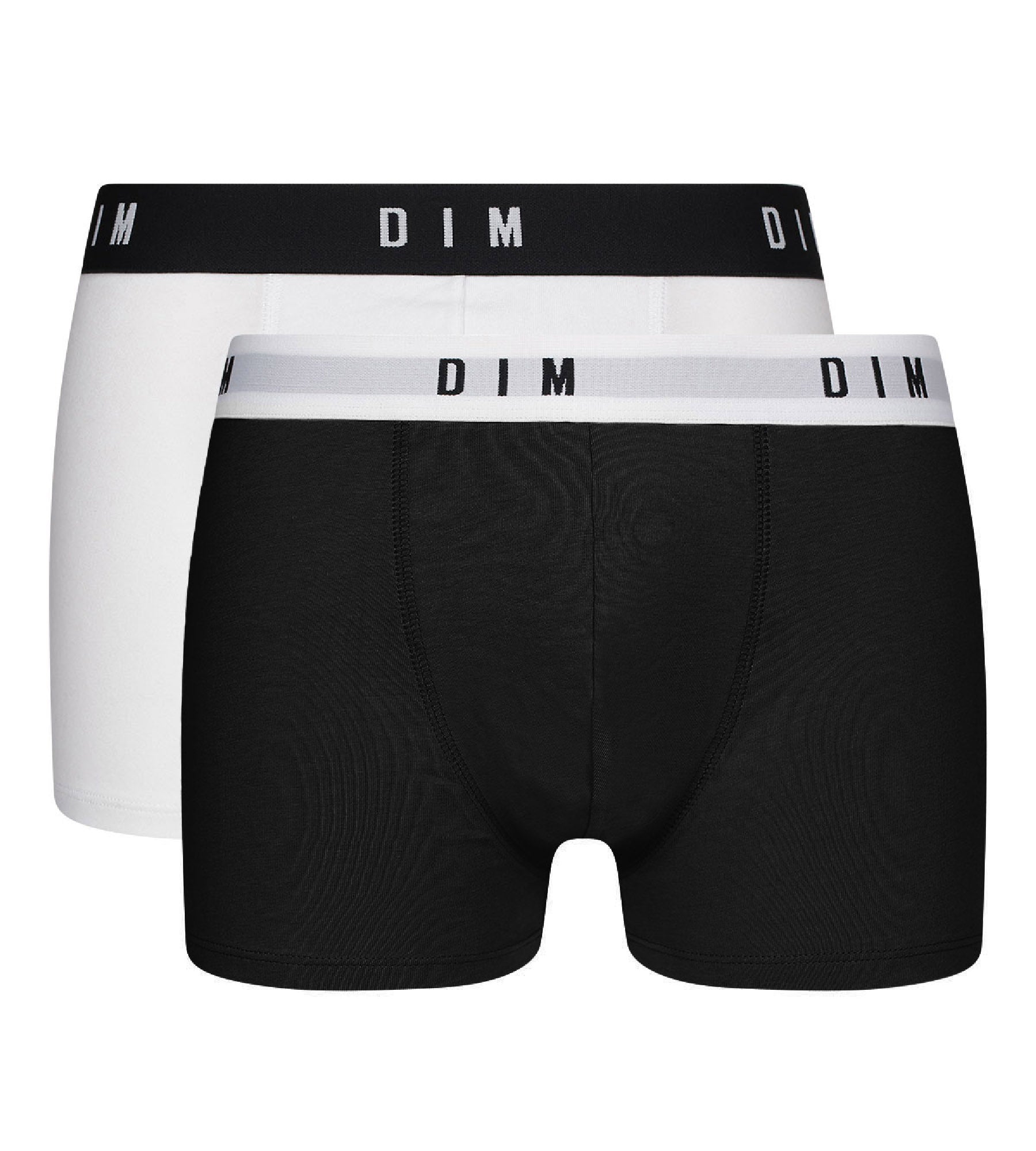 DIM Pack de 2 bóxers de hombre en algodón stretch con cinturilla retro Negro Dim Originals