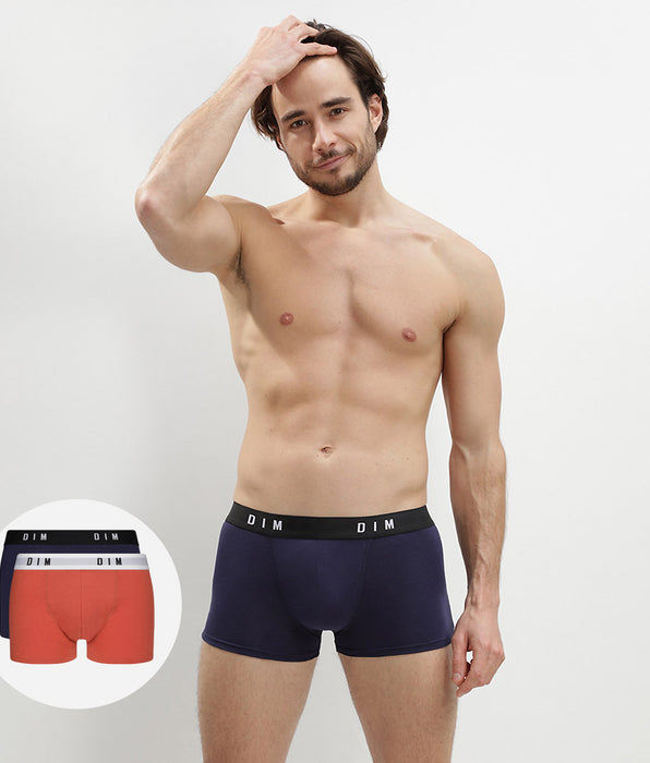 DIM Juego de 2 bóxer para hombre algodón elástico Rojo Azul Denim Dim Originals