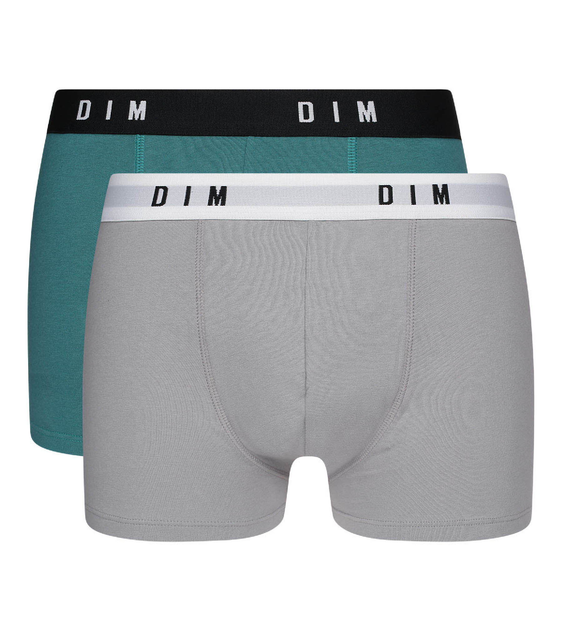 DIM Juego de 2 bóxer para hombre algodón elástico Acero Verde Esmeralda Dim Originals