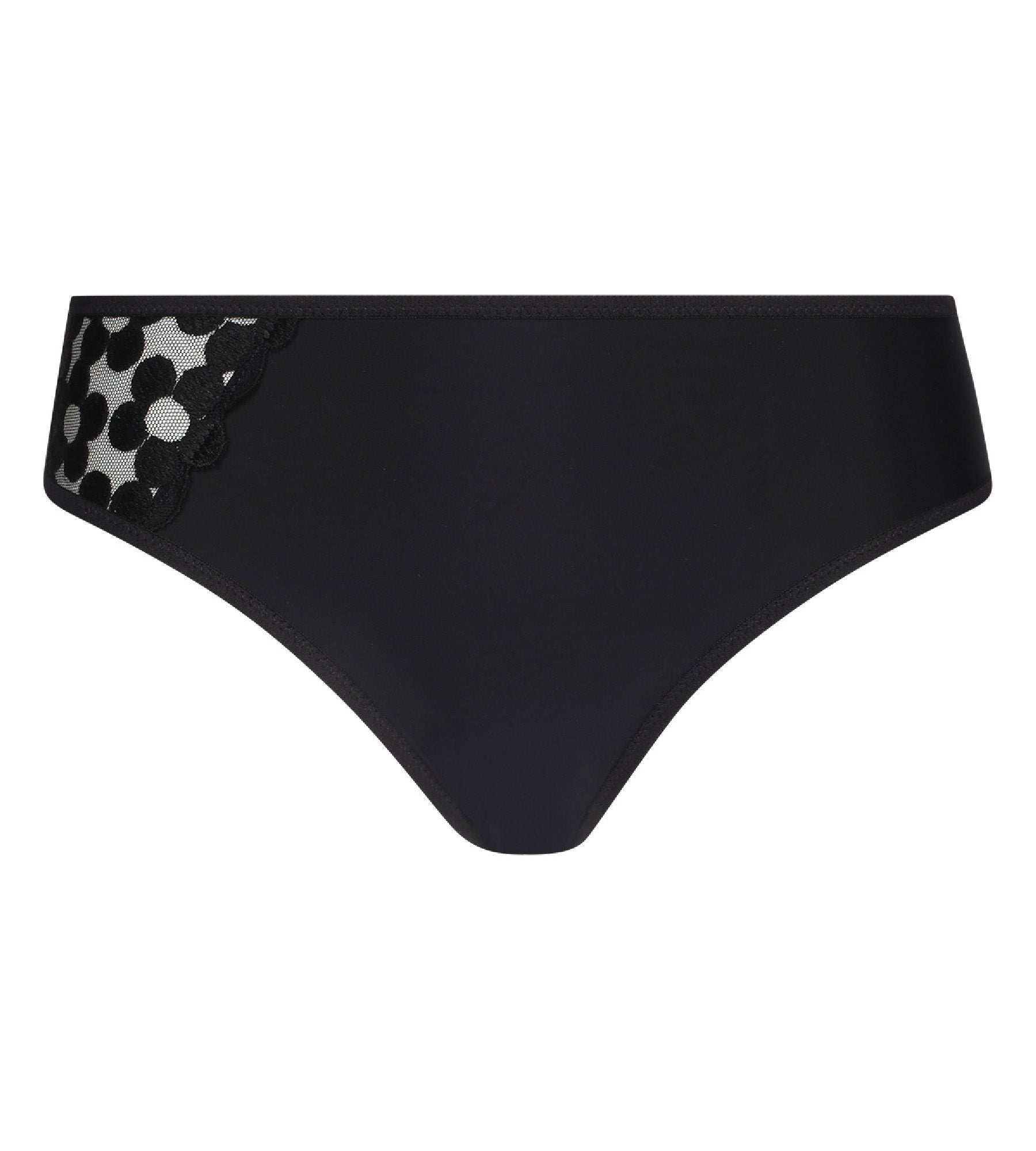DIM Braga negra de microfibra Generous Broderie