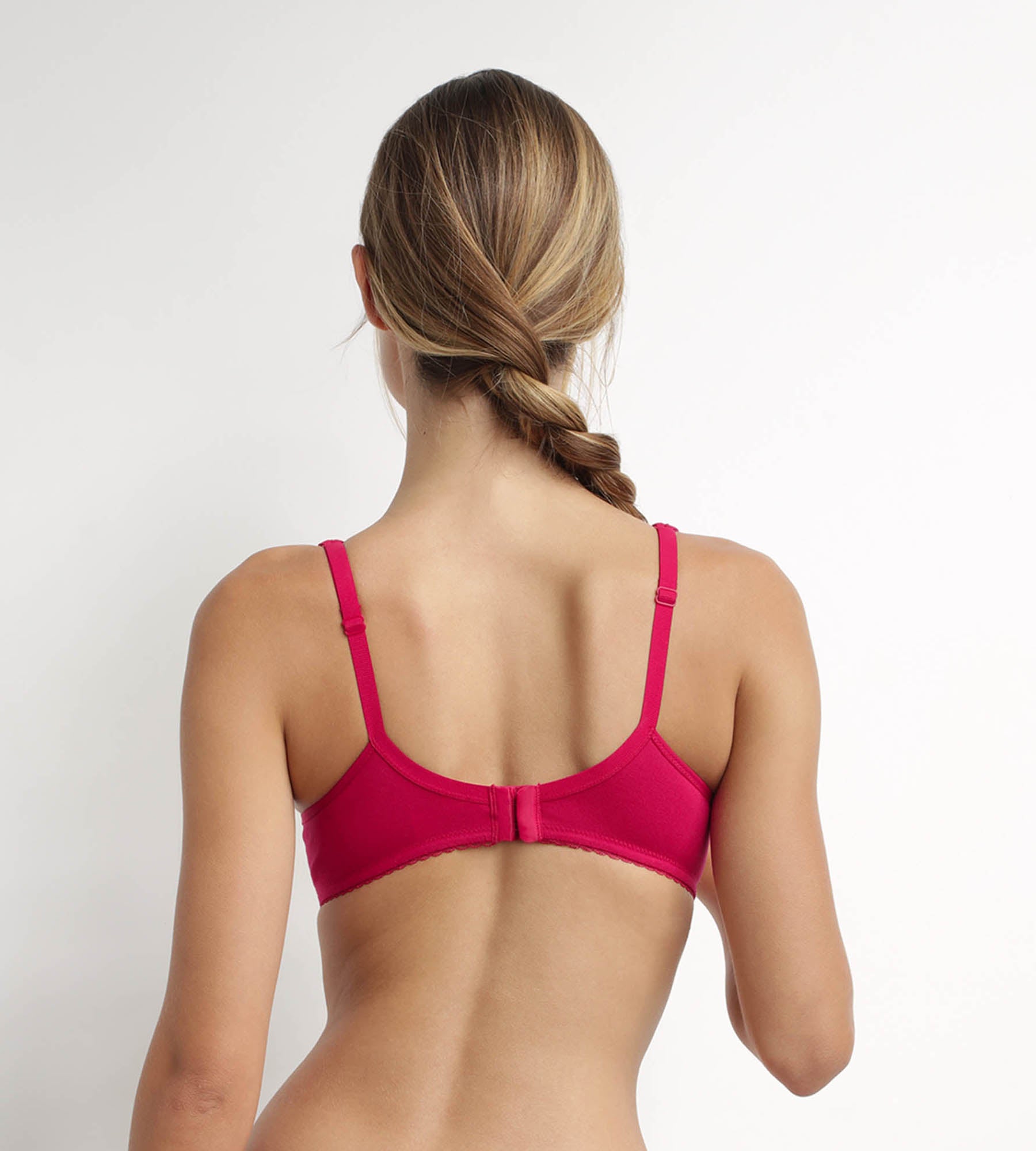 DIM Sujetador con aros y push-on Generoso Rojo Algodón Ecológico Dim