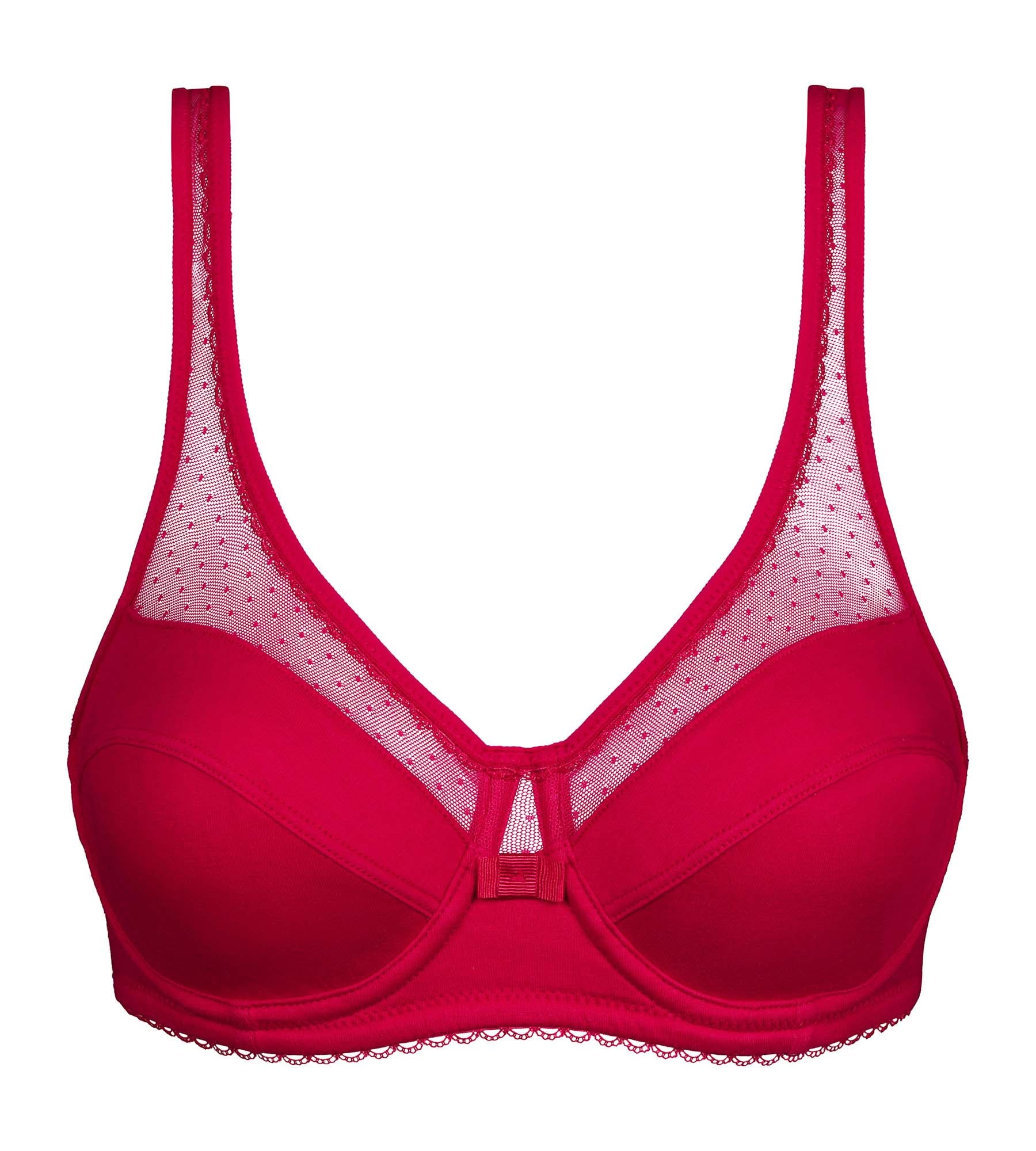 DIM Sujetador con aros y push-on Generoso Rojo Algodón Ecológico Dim