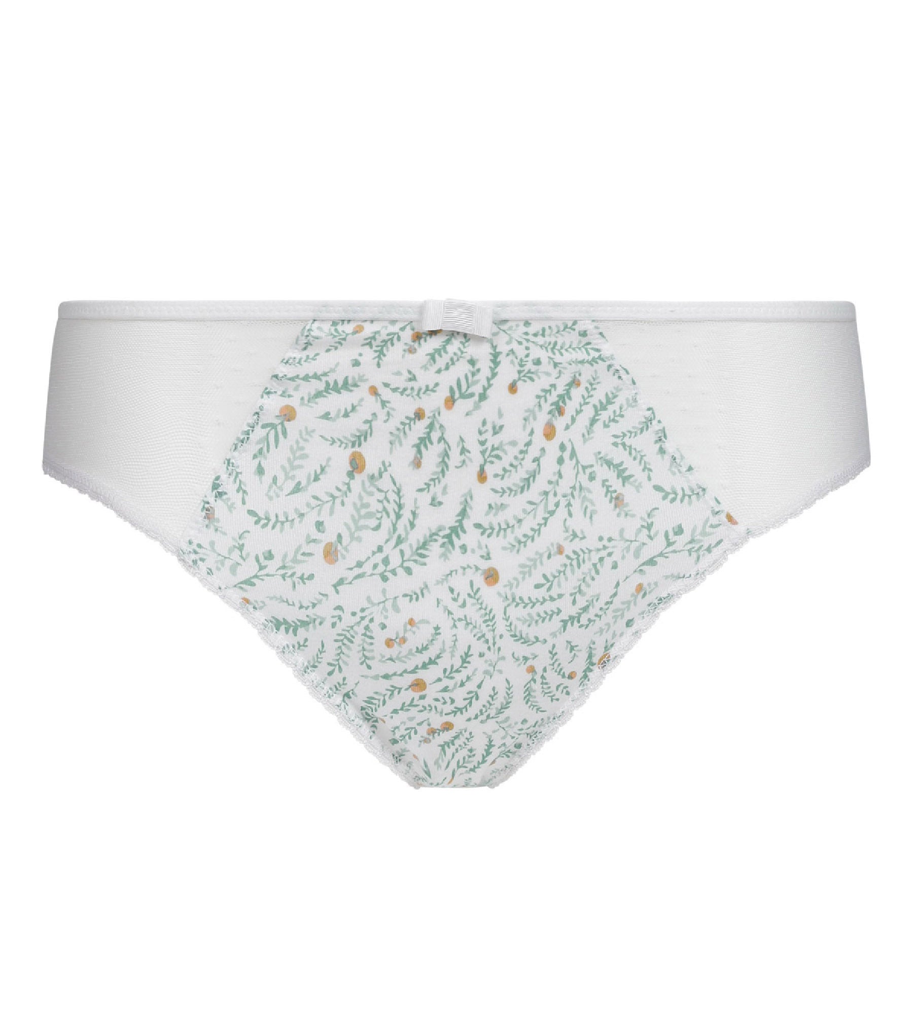 DIM Braguitas de algodón y tul con estampado vegetal Blanco Generous Coton Bio