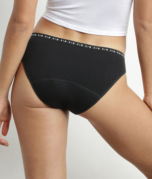 Braguita menstrual lavable de algodón orgánico negra -flujo medio Dim Protect