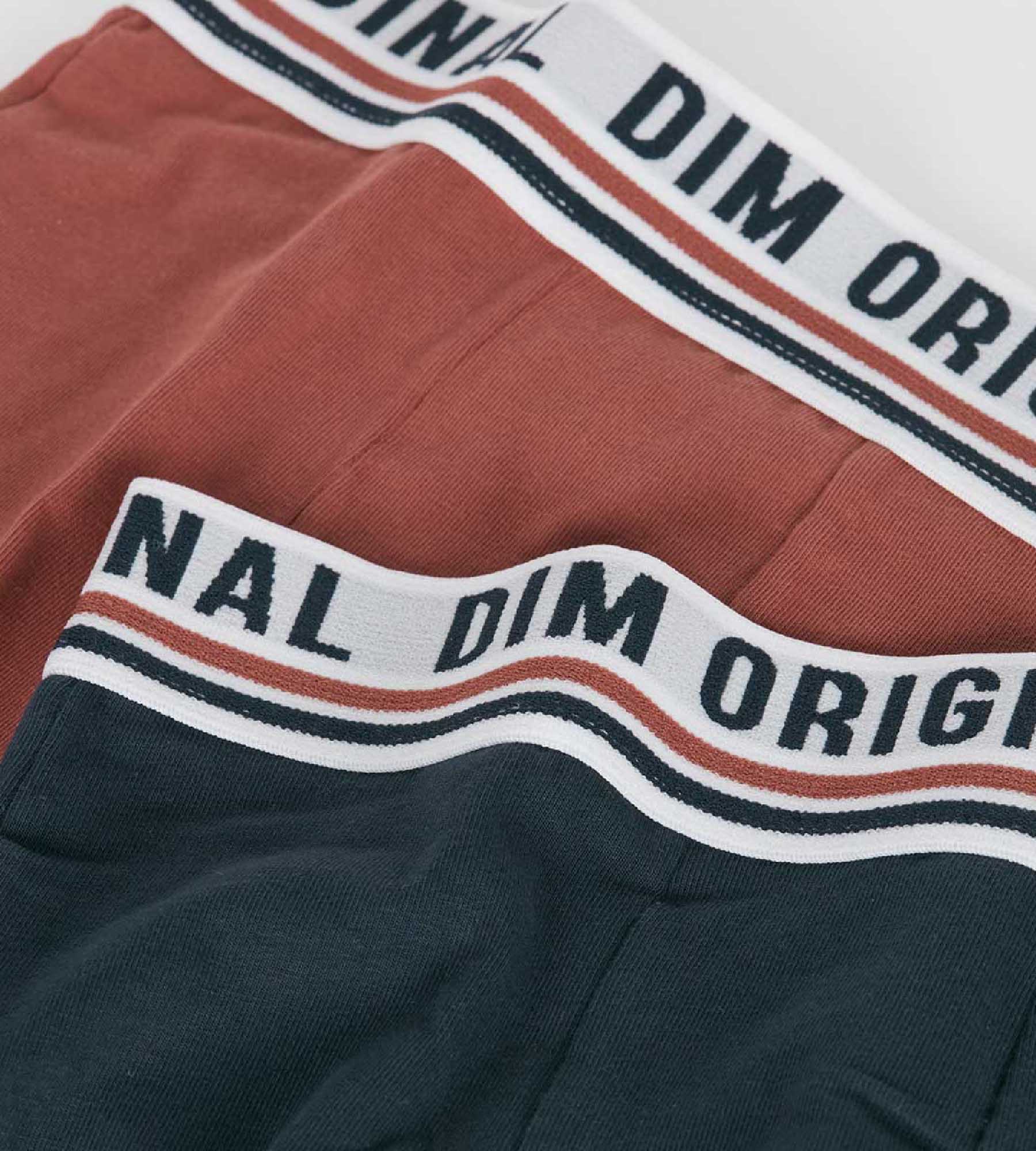 DIM Pack de 2 bóxer en algodón elástico Azul Rojo cintura retro Dim Originals