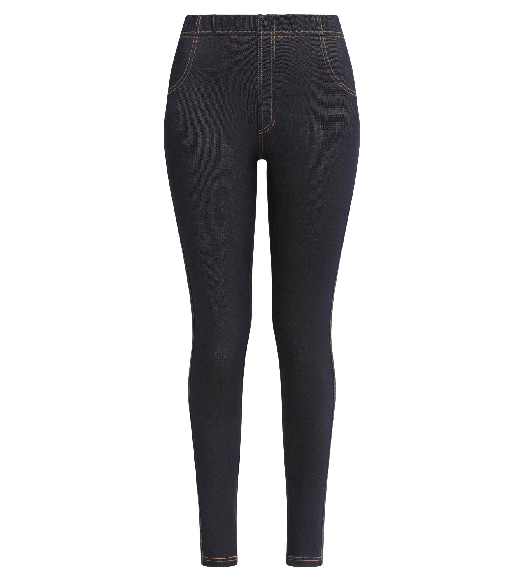 DIM Leggings de mujer efecto denim azul marino con bolsillos Dim Relax & Go