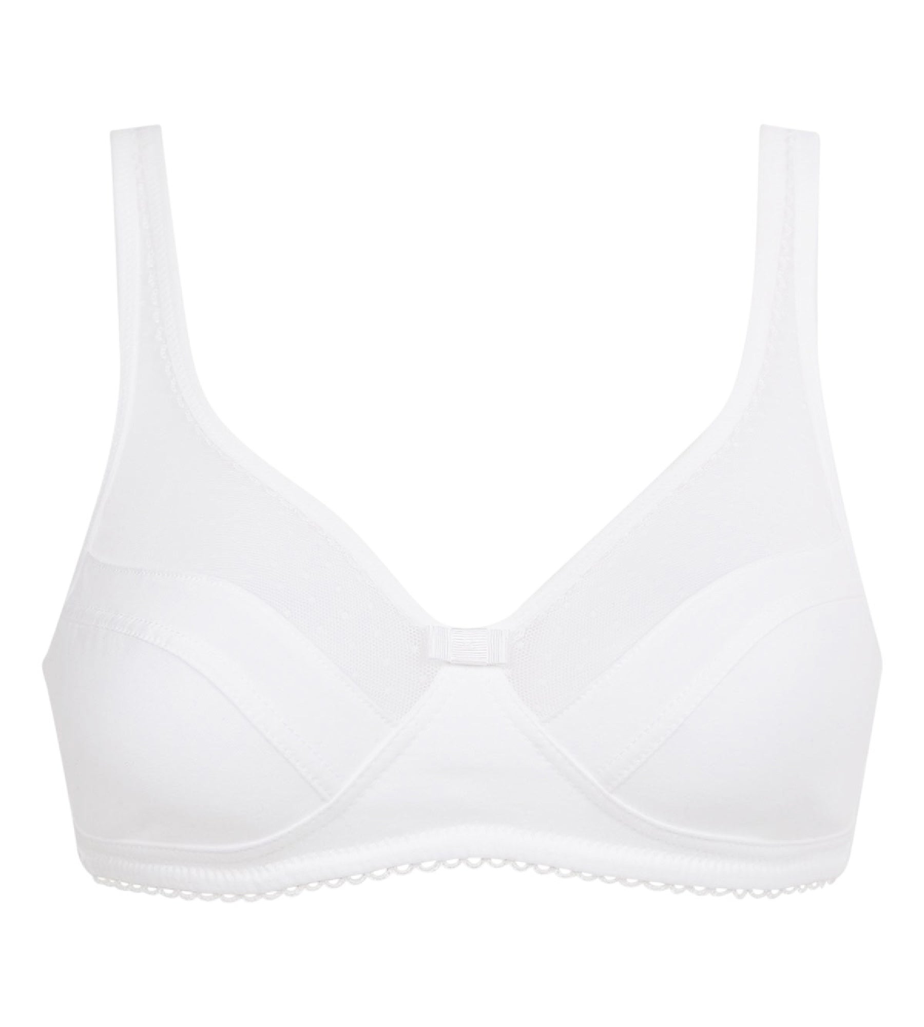 DIM Sujetador sin aros con plumeti Blanco Generous Coton Bio
