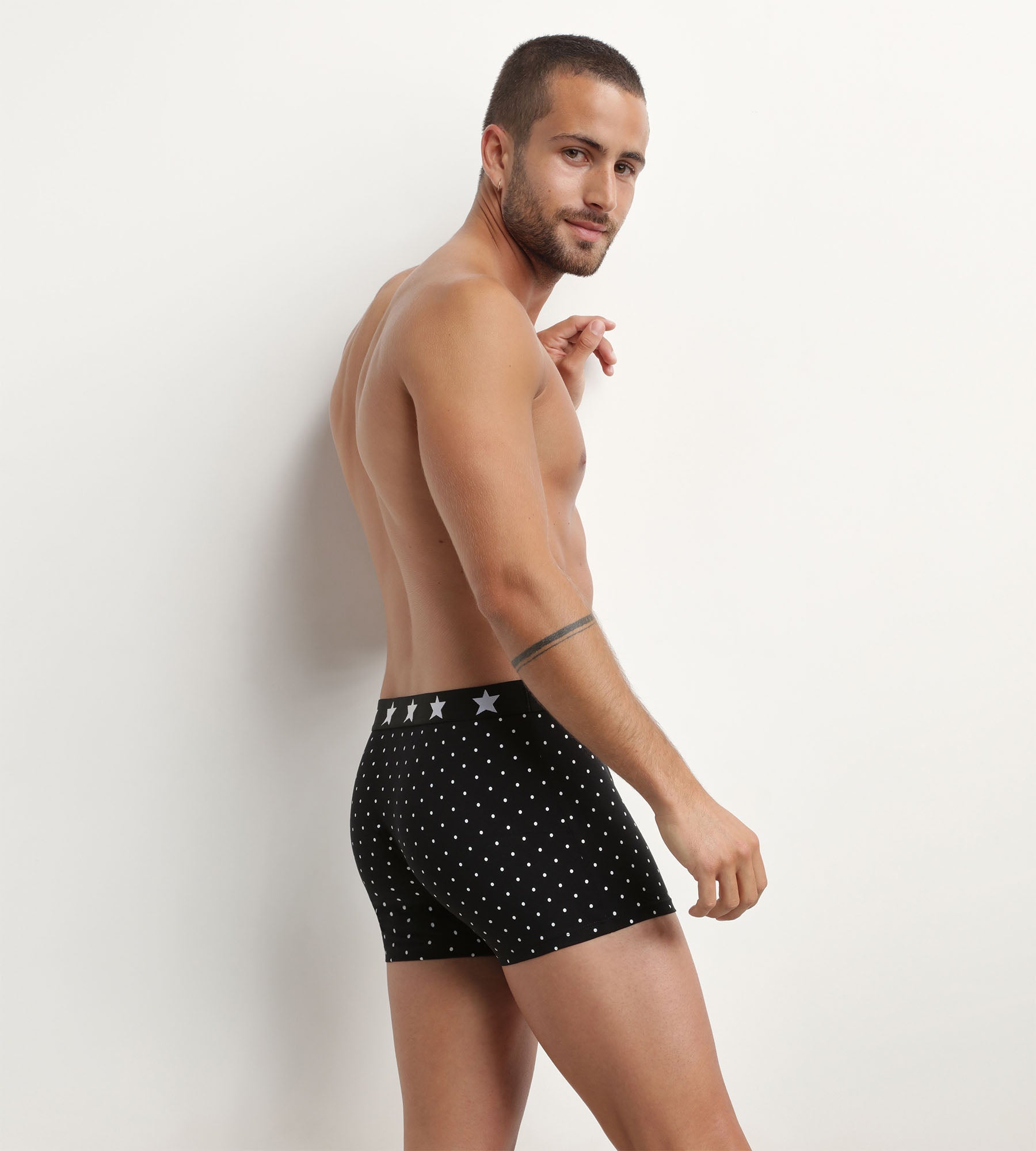 DIM Pack de 3 bóxers de hombre de algodón elástico con estampado de lunares y rayas Dim Vibes