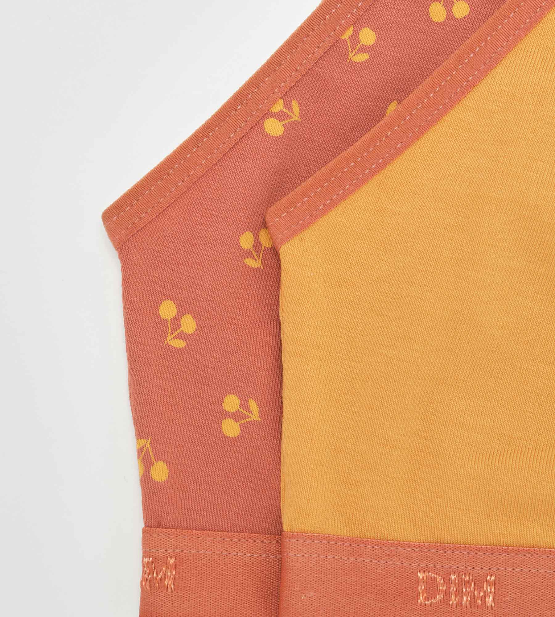 DIM Pack de 2 bralettes de niña de algodón con estampado de cerezas Amarillo Les Pockets