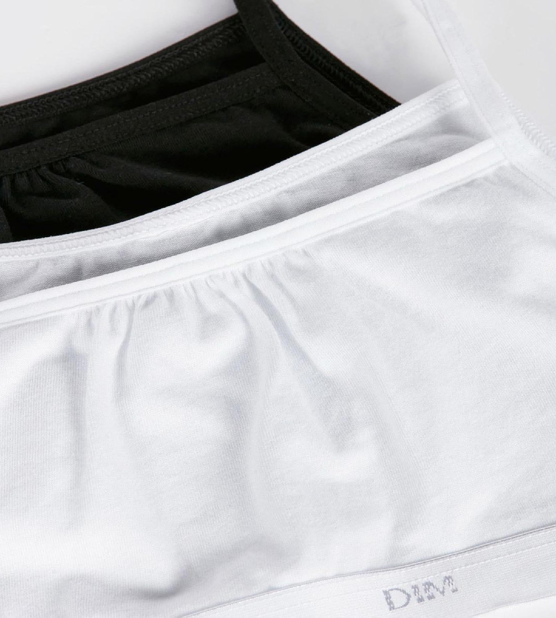 DIM Pack de 2 sujetadores de niña en algodón elástico Negro Blanco Les Pockets Ecodim