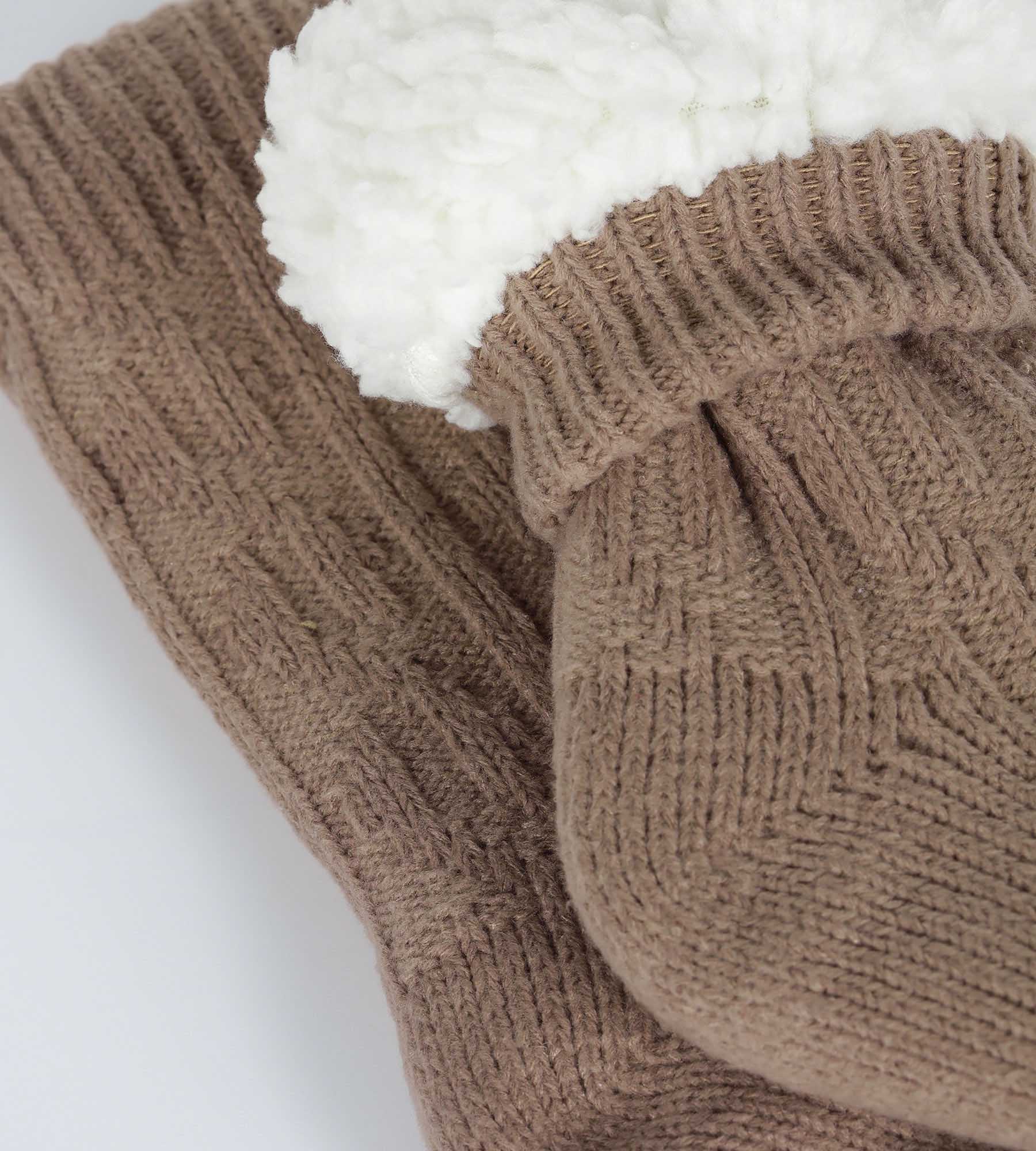 DIM Calcetín de abrigo para mujer Cocoon Polar marrón