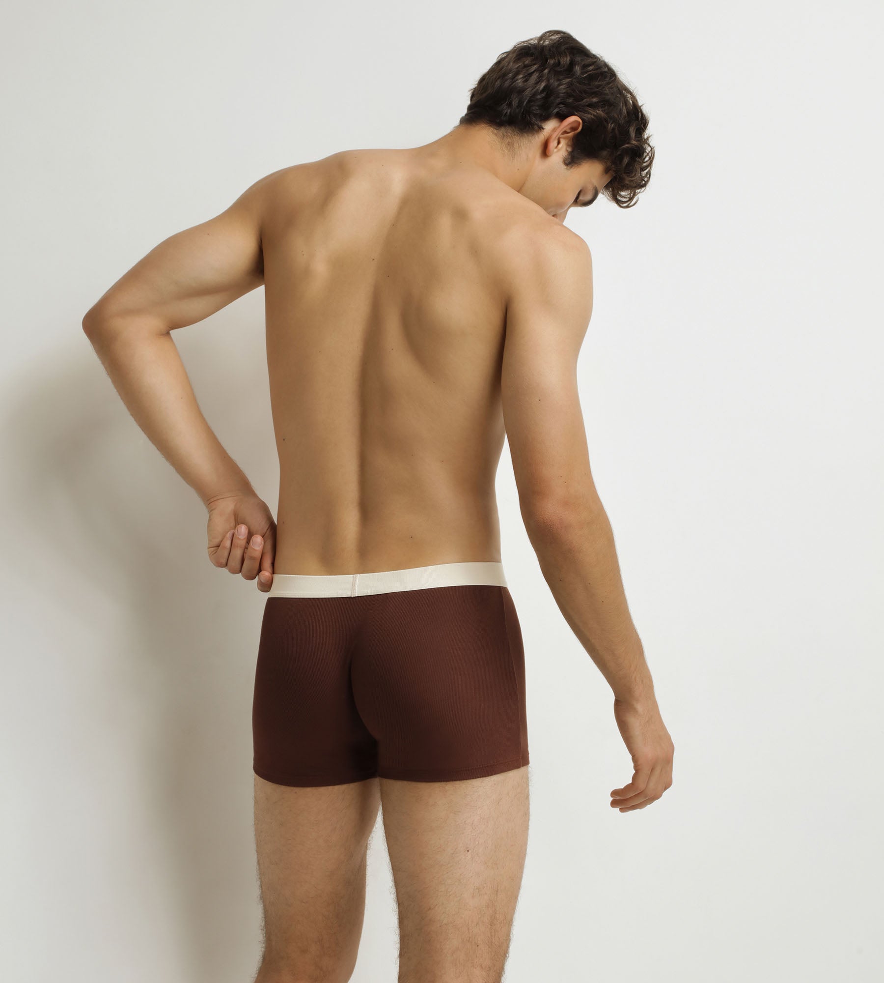 DIM Calzoncillos acanalados para hombre Chocolate Dim Elegant