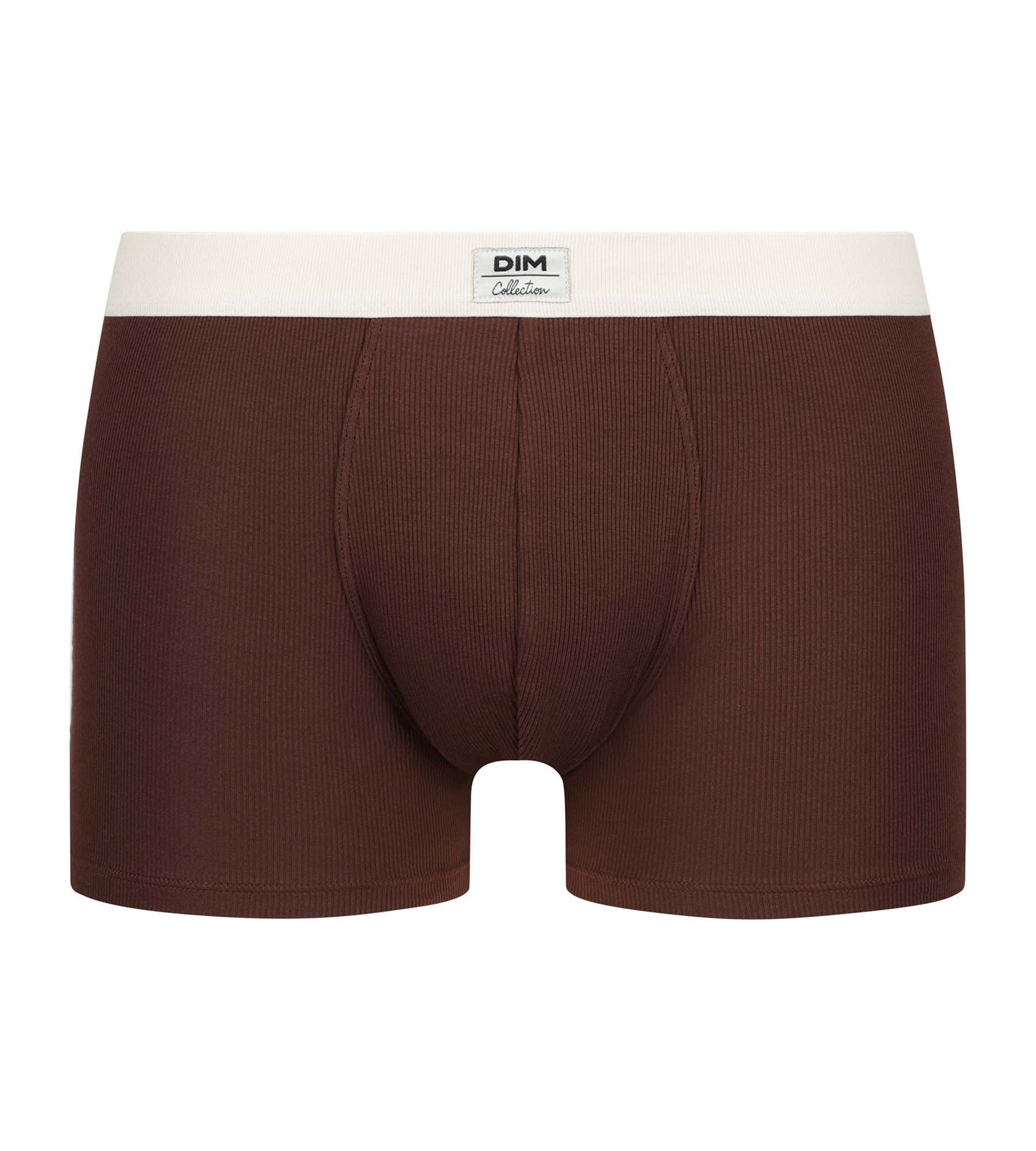 DIM Calzoncillos acanalados para hombre Chocolate Dim Elegant