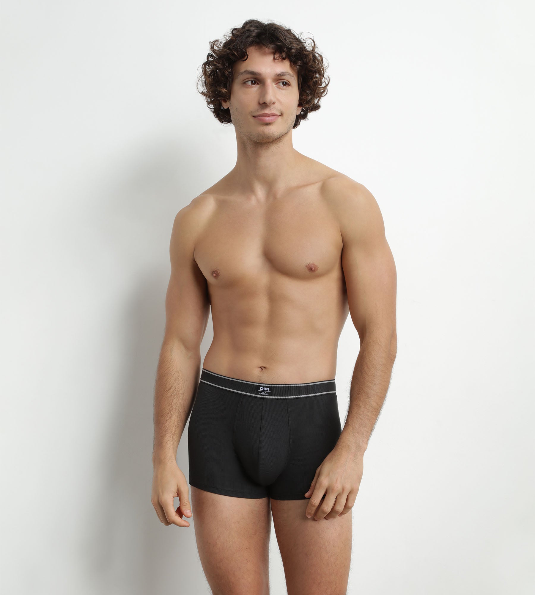 DIM Calzoncillos de algodón modal acanalado para hombre Negro Dim Elegant