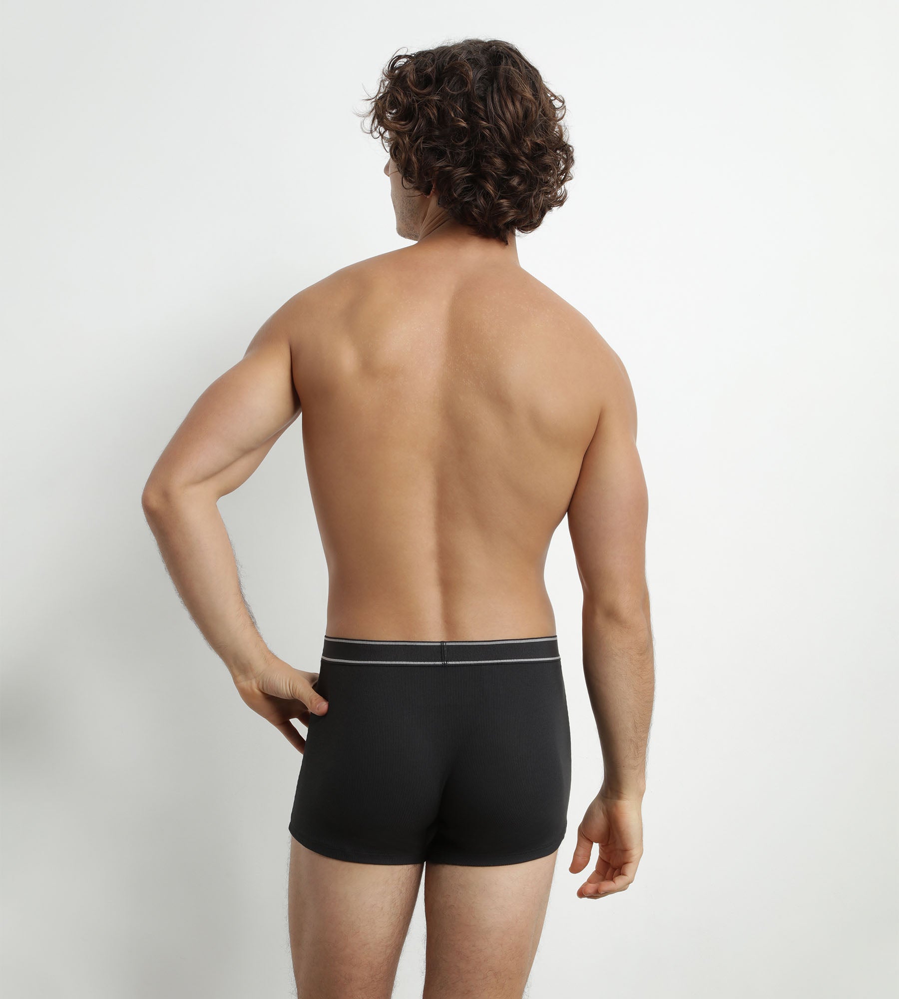 DIM Calzoncillos de algodón modal acanalado para hombre Negro Dim Elegant