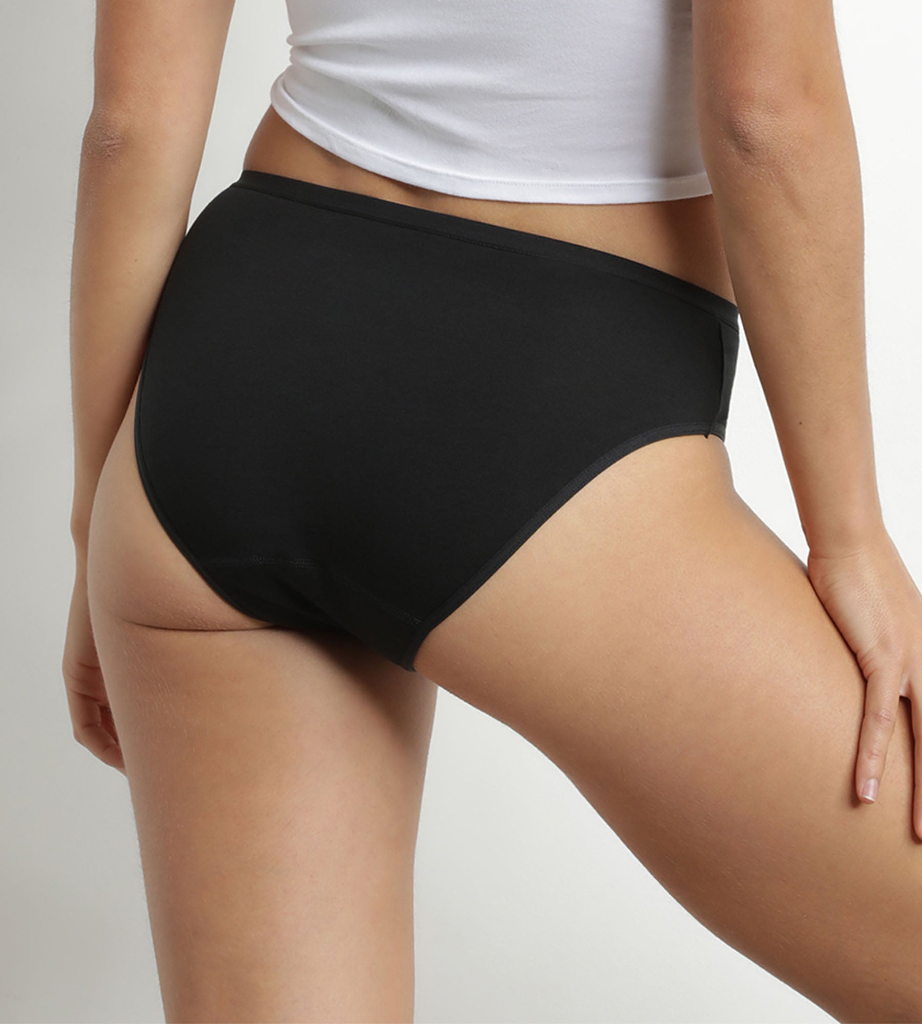 DIM Braga absorbente lavable en algodón stretch Negro Moments Oups DIM