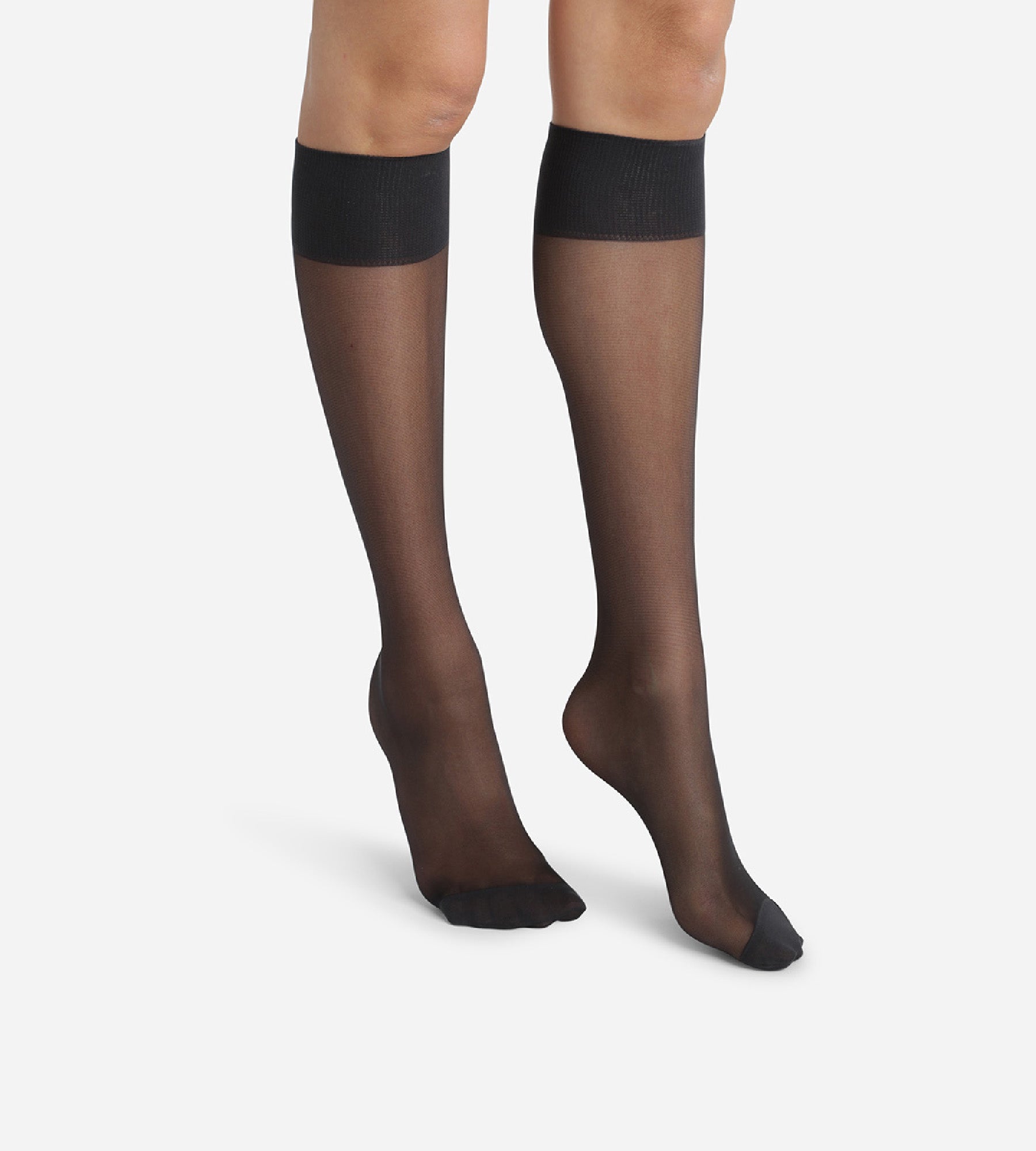 DIM Pack de dos pares de calcetines altos en de Licra reforzada Negro Ultra Resist