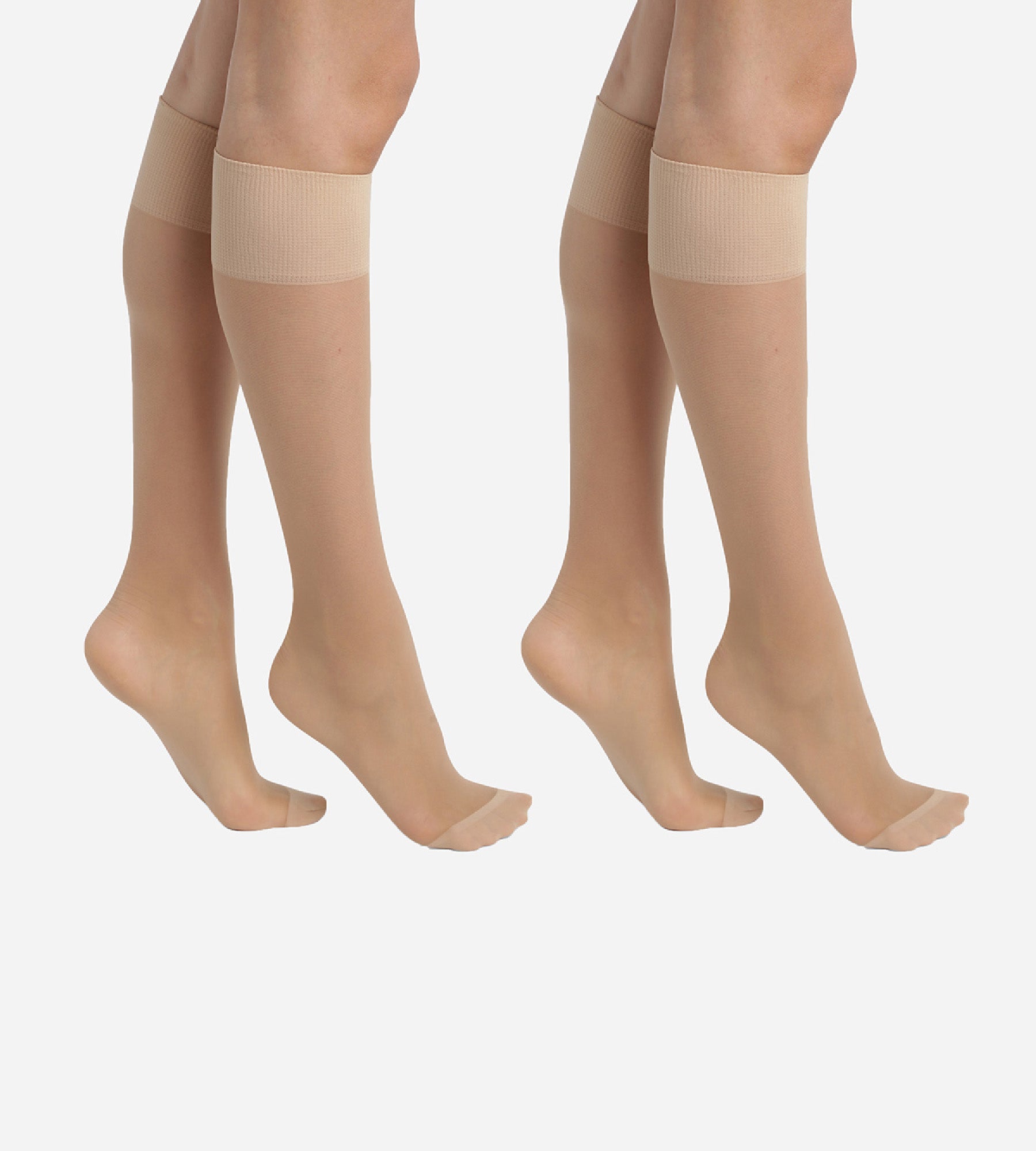DIM Pack de dos pares de medias en de Licra reforzada Beis Ultra Resist