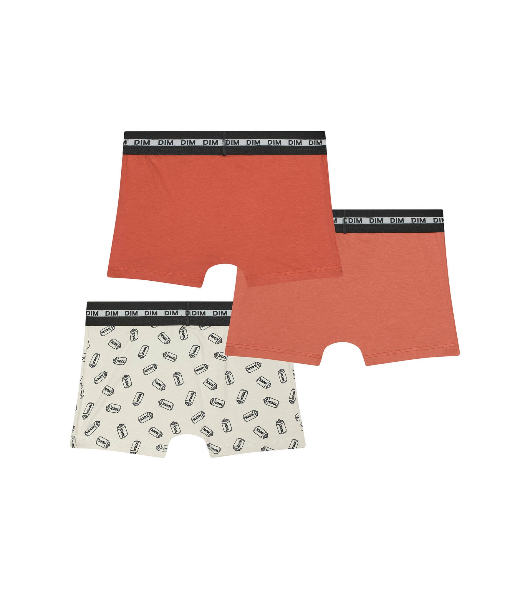 DIM Pack de 3 bóxers de niño con estampado Naranja Dim Coton Stretch