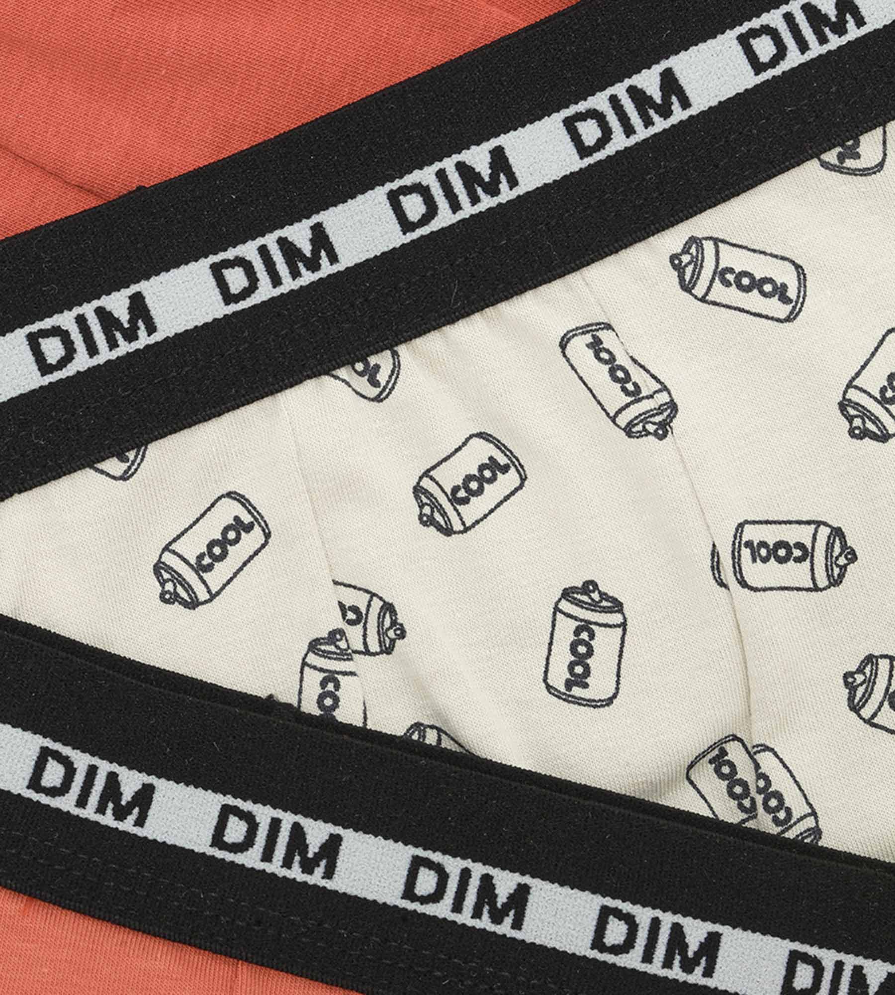 DIM Pack de 3 bóxers de niño con estampado Naranja Dim Coton Stretch