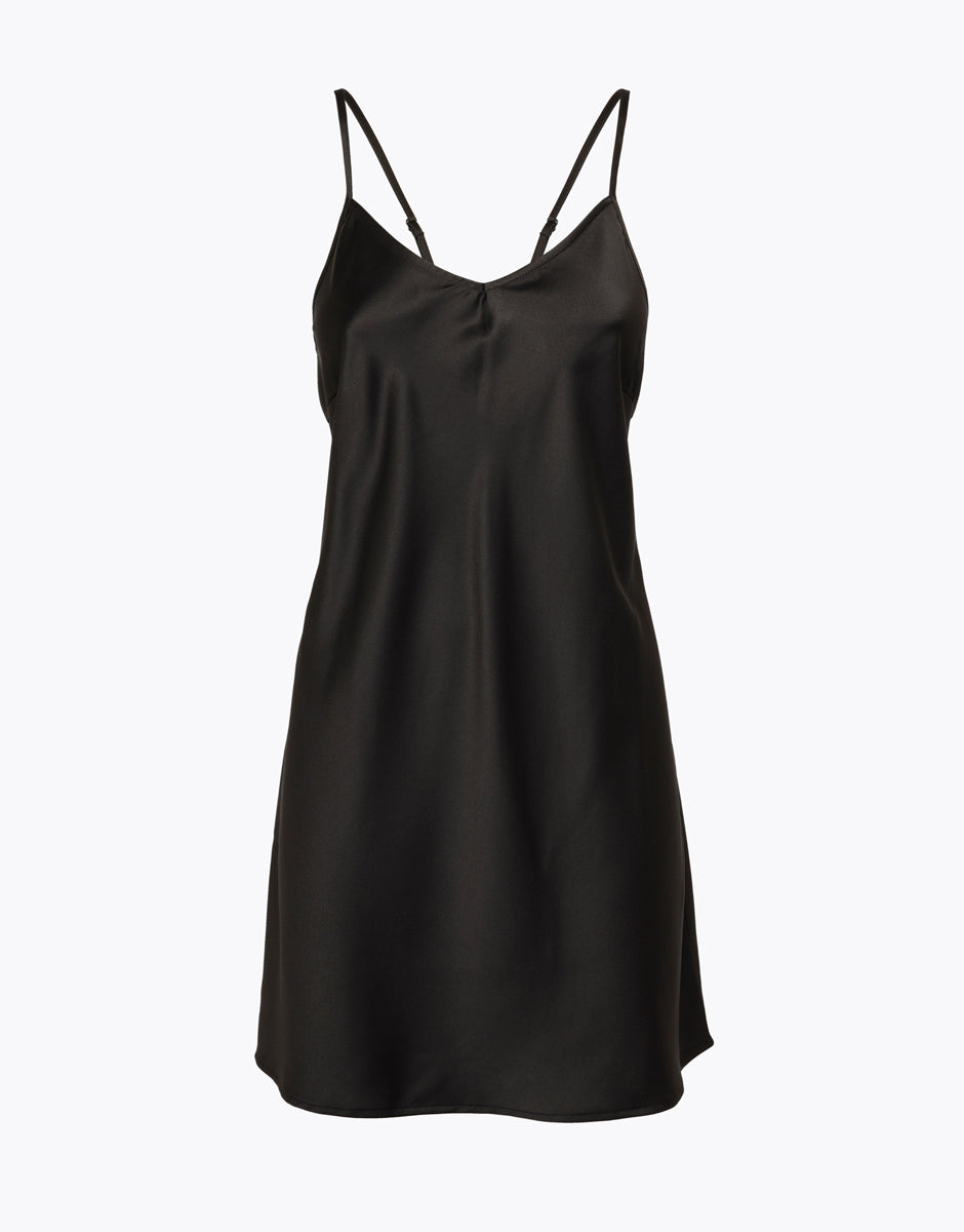DIM Camisón negro satinado