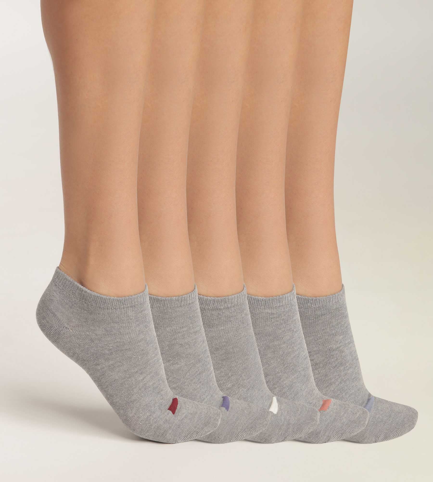 DIM Pack de 5 pares de calcetines de algodón EcoDim Gris Claro para mujer