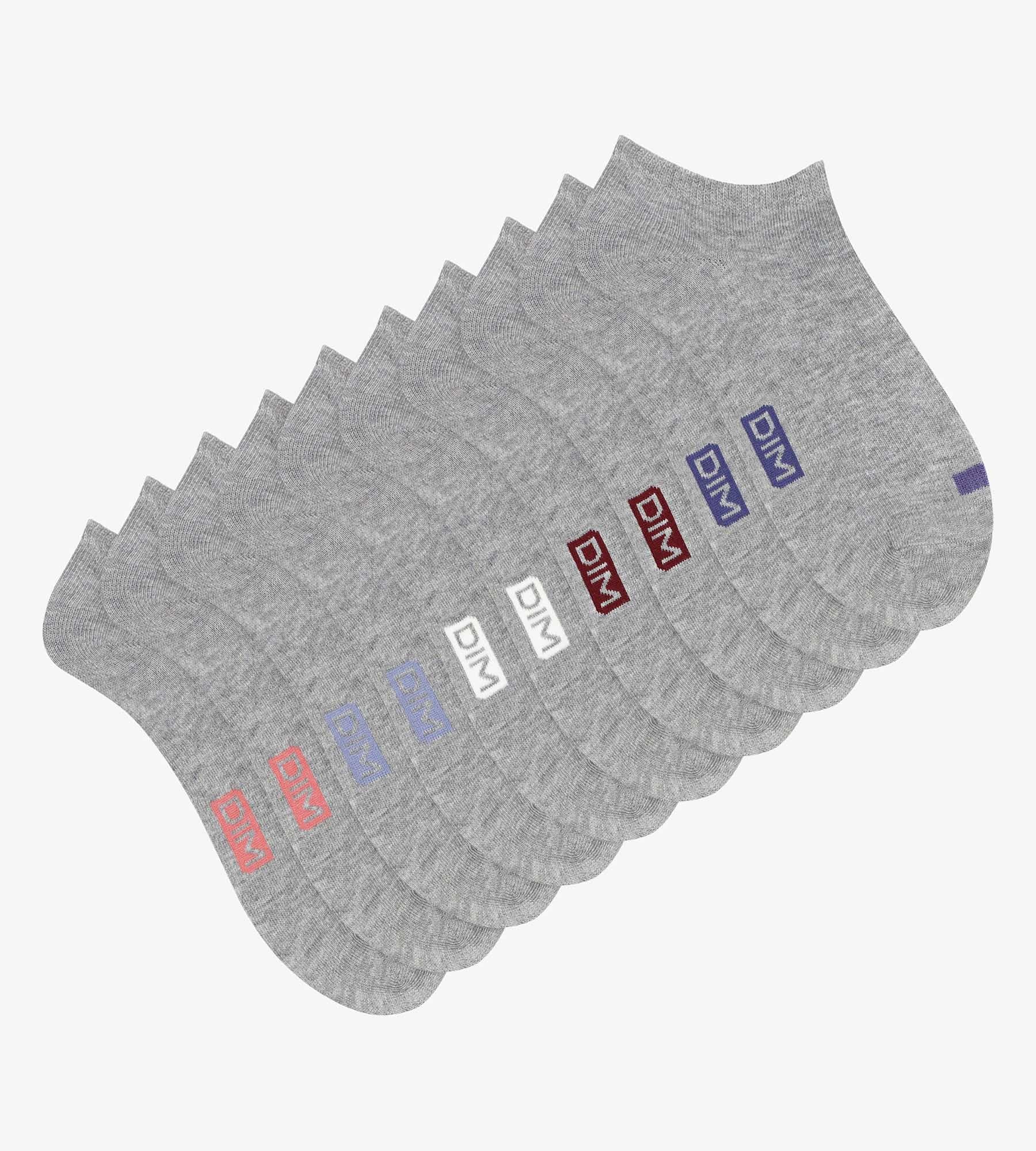 DIM Pack de 5 pares de calcetines de algodón EcoDim Gris Claro para mujer