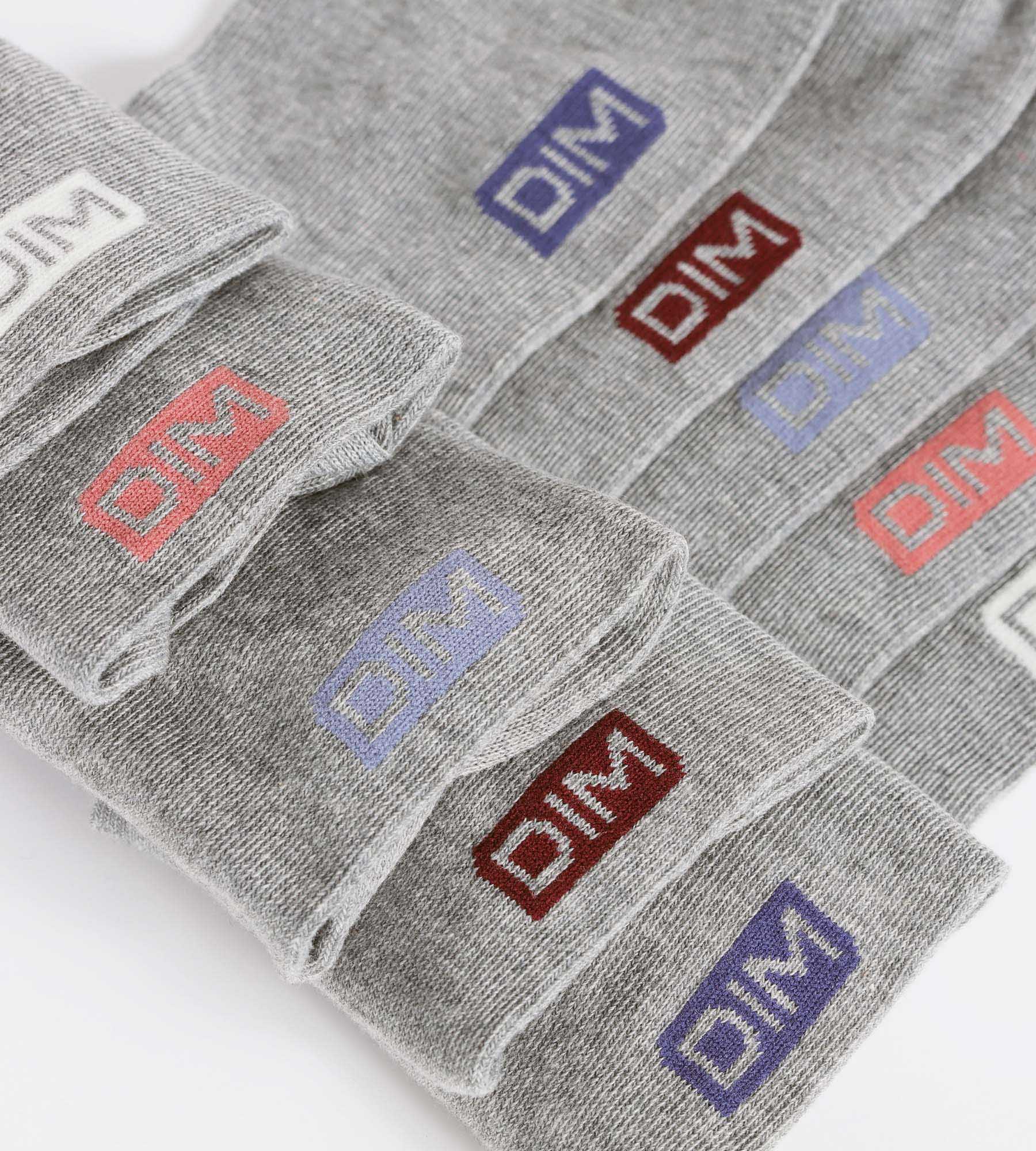 DIM Pack de 5 pares de calcetines de algodón EcoDim Gris Claro para mujer