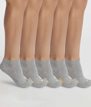 Pack de 5 pares de calcetines unisex de algodón gris con etiquetas EcoDim