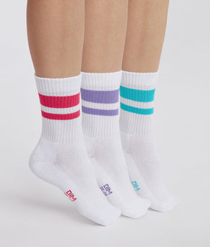 Pack de 3 pares de calcetines de mujer en algodón Rojo EcoDim Sport