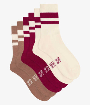 Pack de 3 pares de calcetines Café EcoDim Sport de algodón para mujer