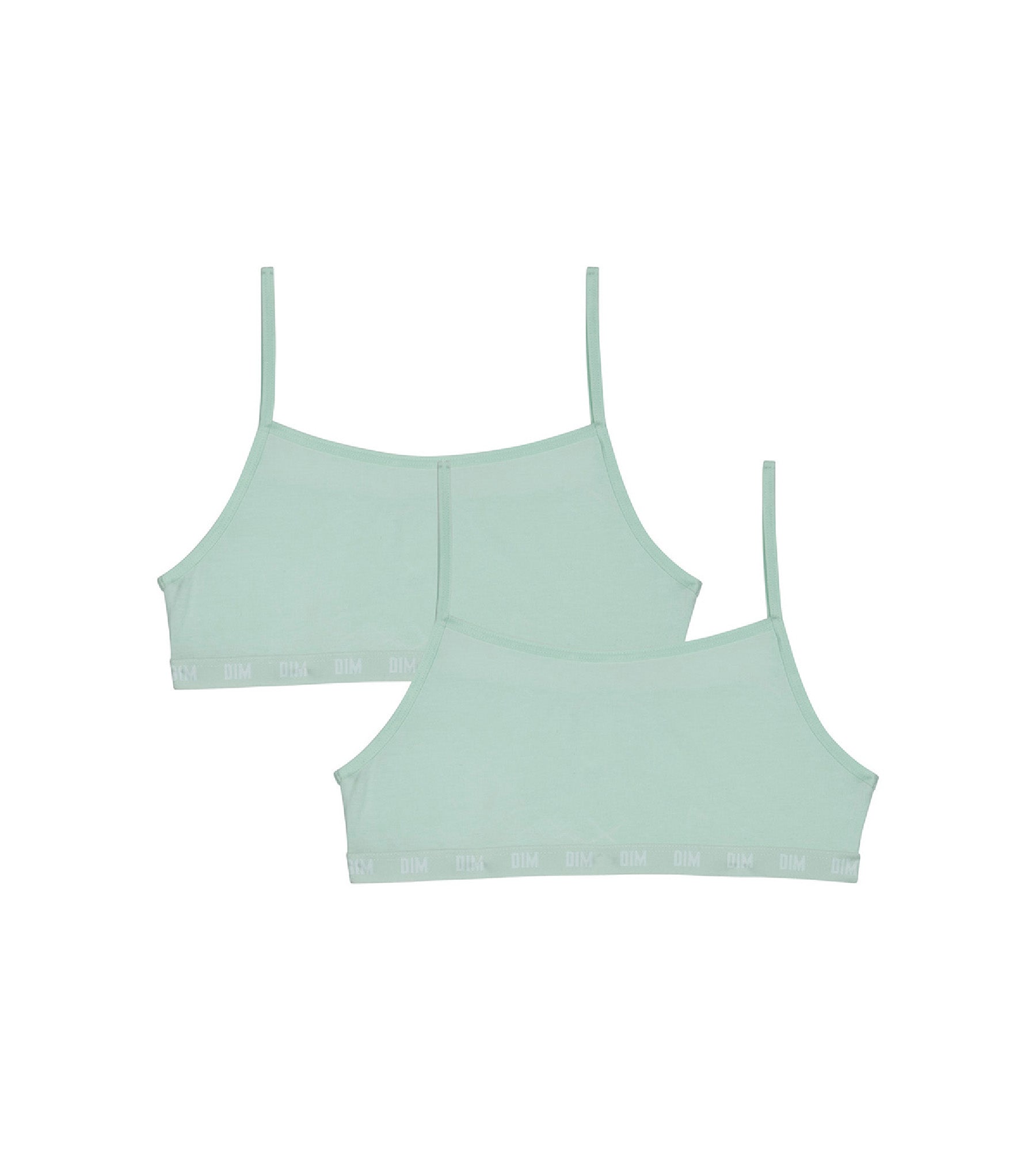 DIM Pack de 2 sujetadores de niña sin aros en algodón bio Azul Pastel Skin Care