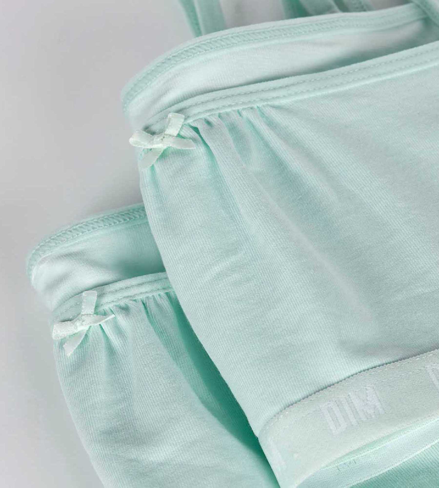 DIM Pack de 2 sujetadores de niña sin aros en algodón bio Azul Pastel Skin Care
