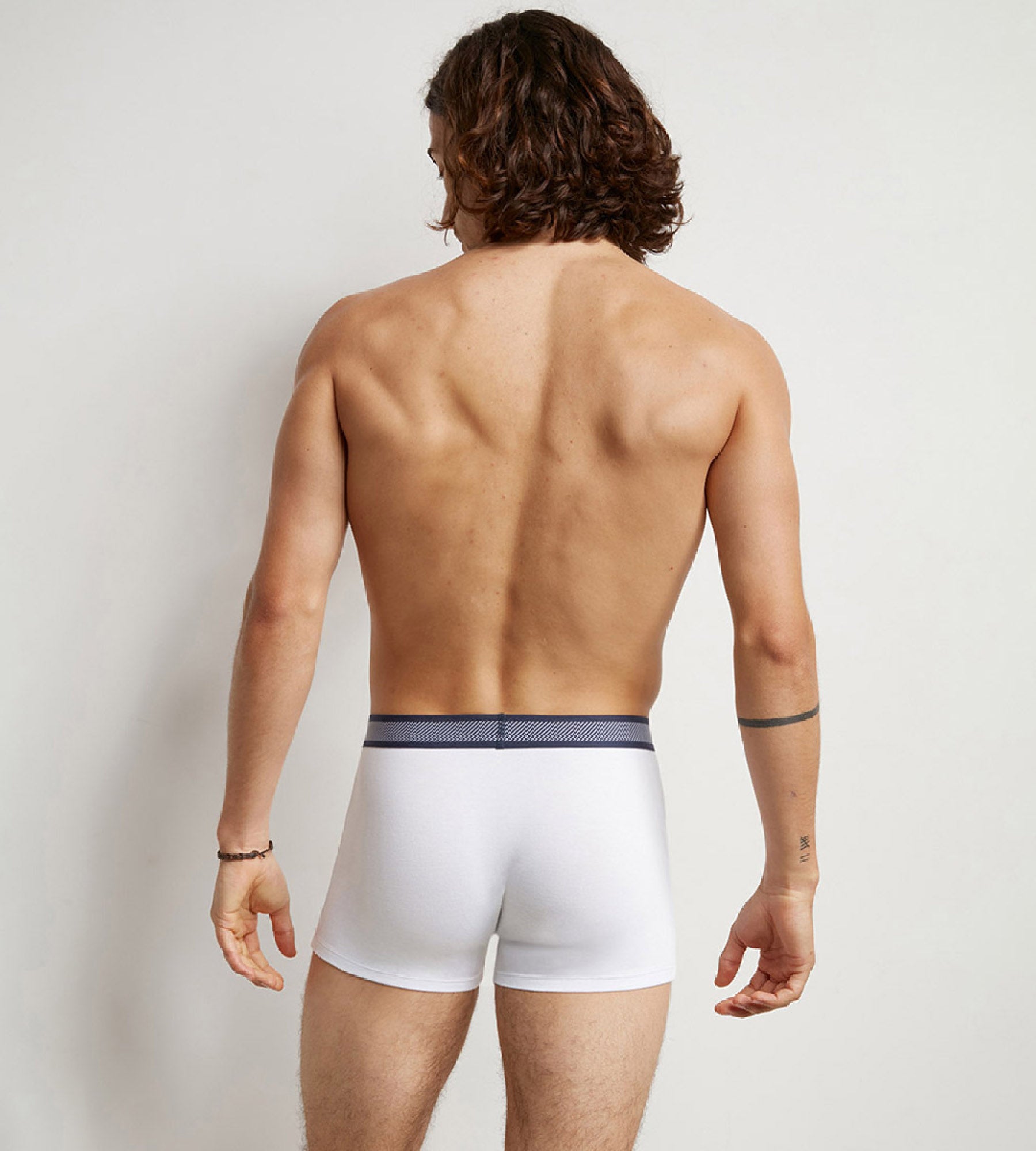 DIM Bóxer para hombre en algodón modal y cintura a rayas Blanco Dim Smart