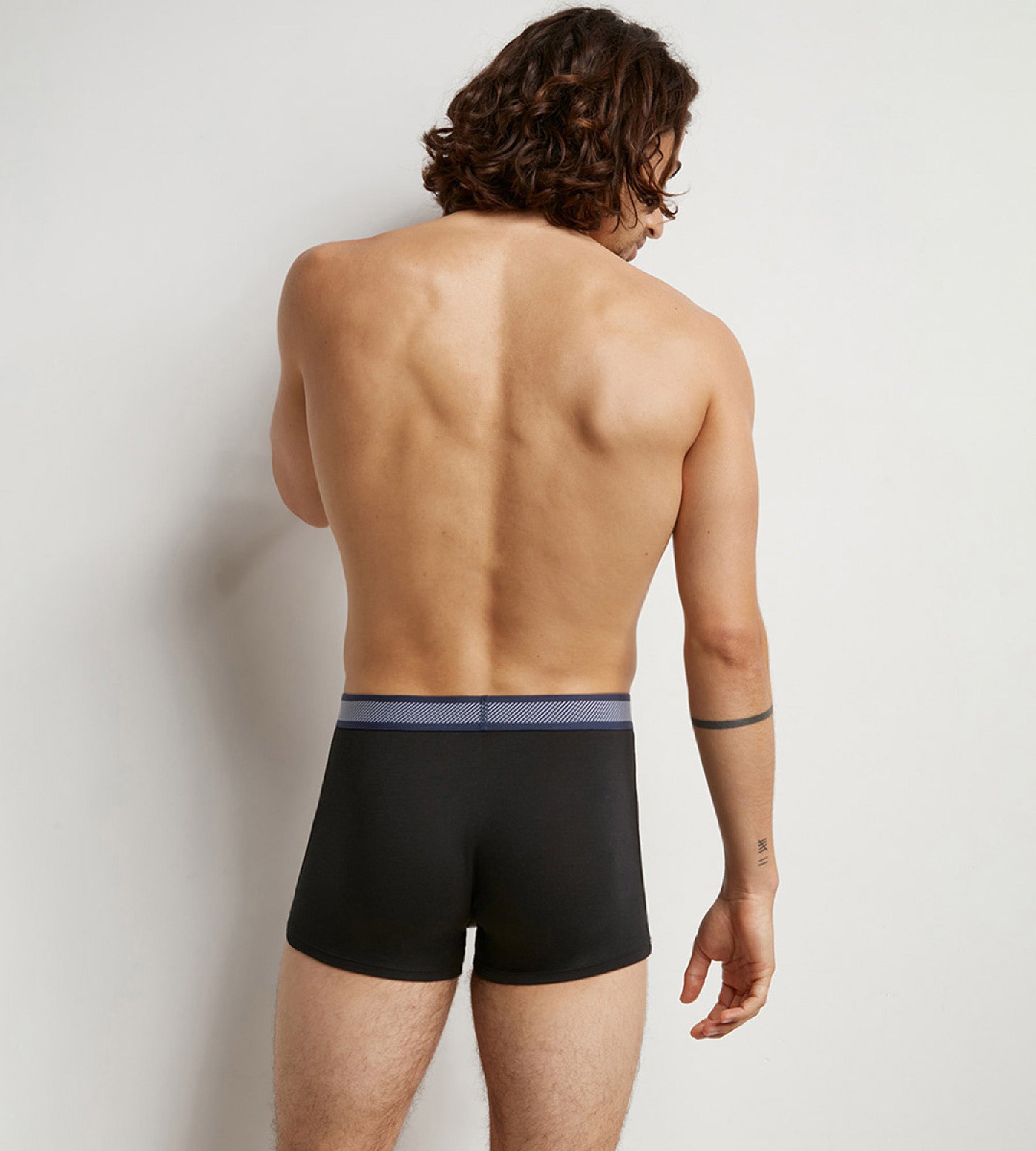 DIM Bóxer de hombre en algodón modal con cintura a rayas Negro Dim Smart